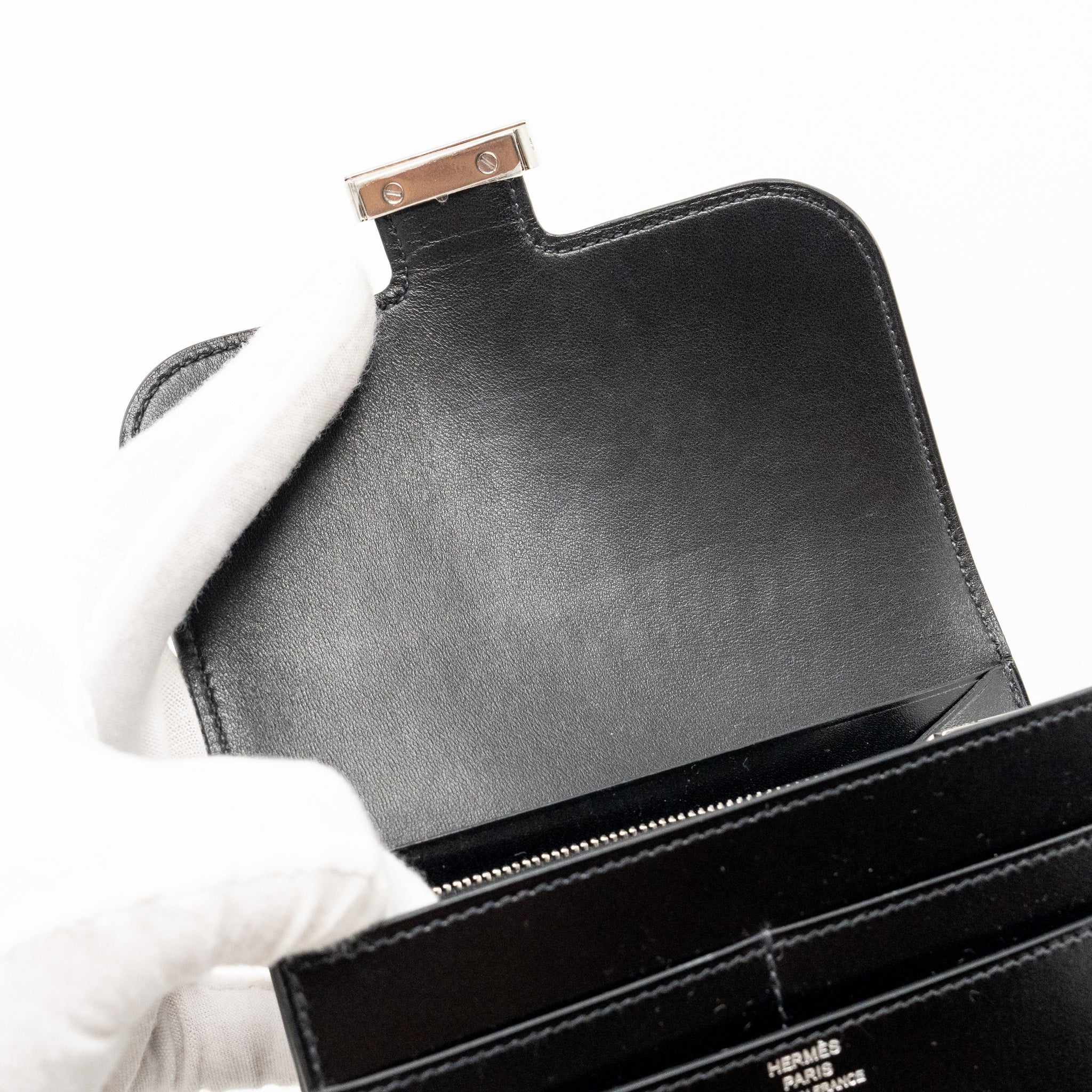 Hermes Constance Wallet Box Black SHW Stamp A - Image 12