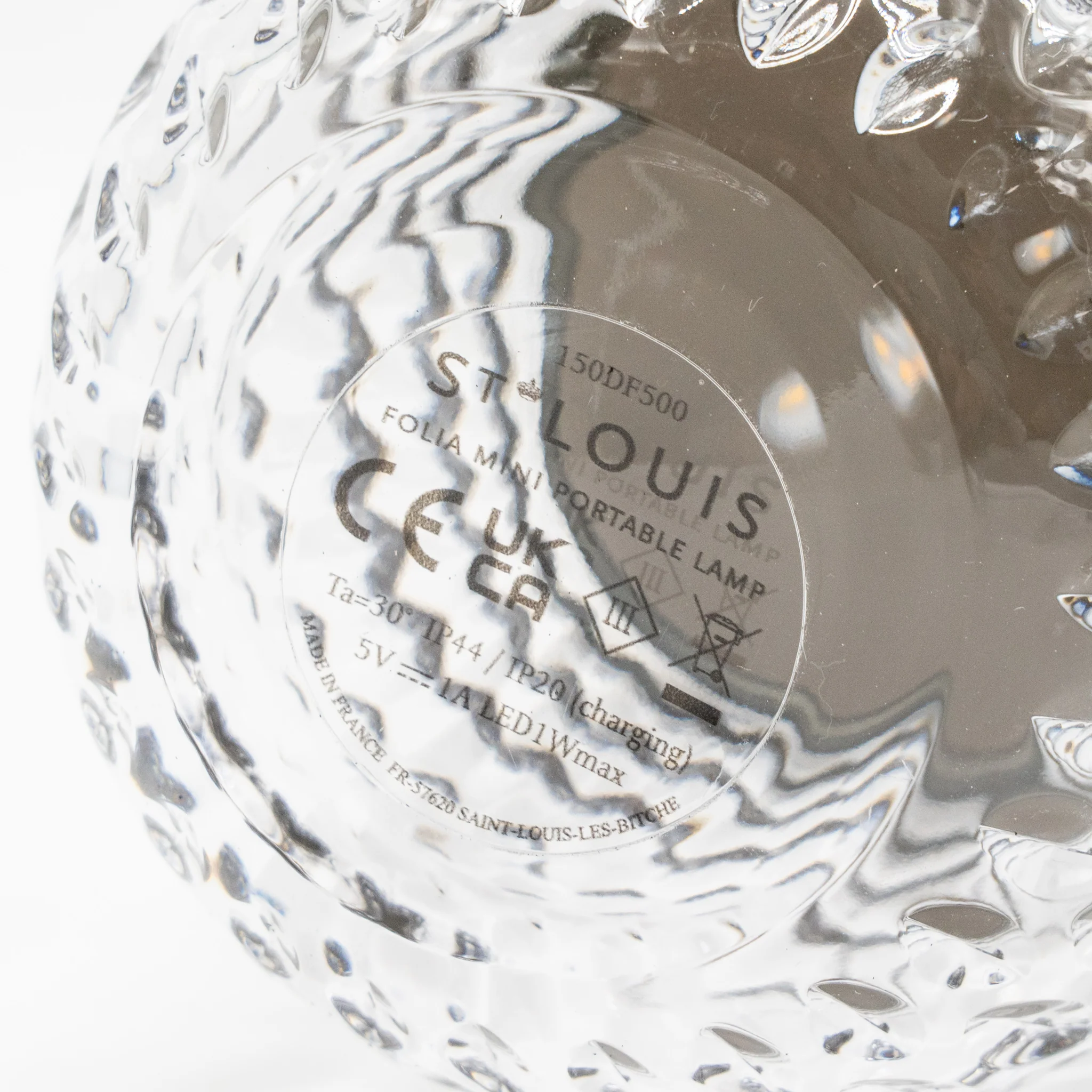 Hermes Saint Louis Folia Mini Portable Crystal Lamp Copper Tone - Image 6
