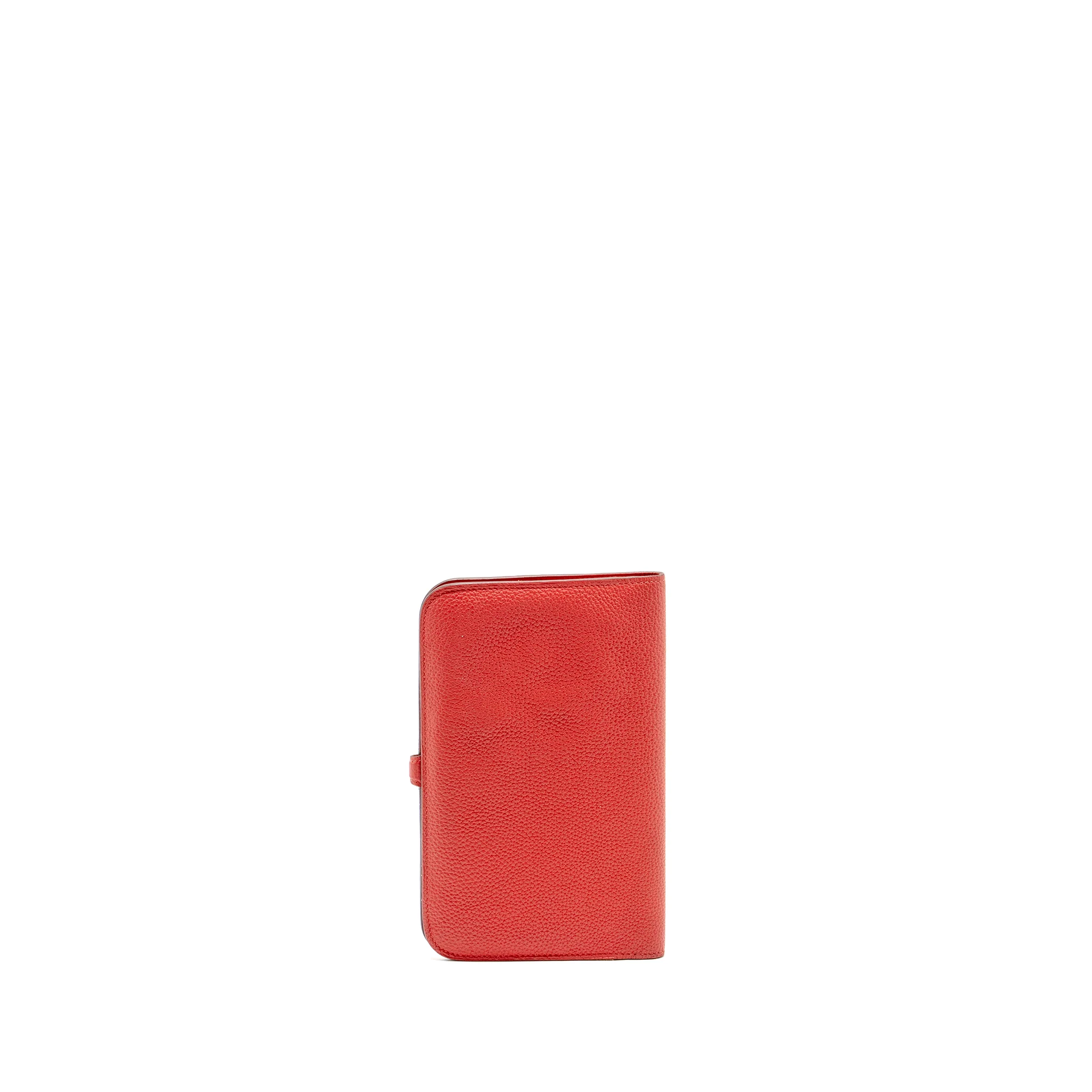 Hermes Dogan Compact Wallet Togo Red SHW Stamp T - Image 2