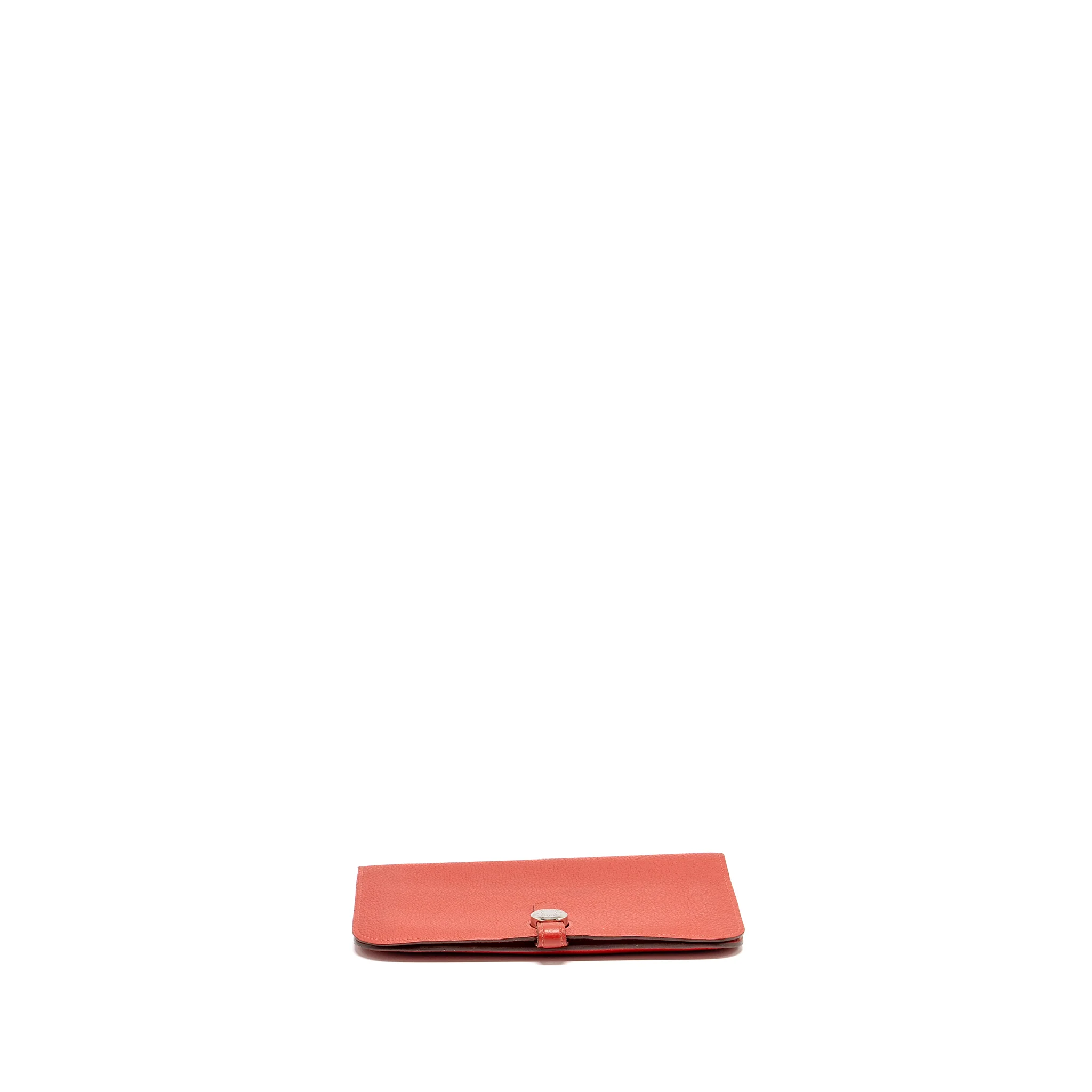 Hermes Dogan Compact Wallet Togo Red SHW Stamp T - Image 5