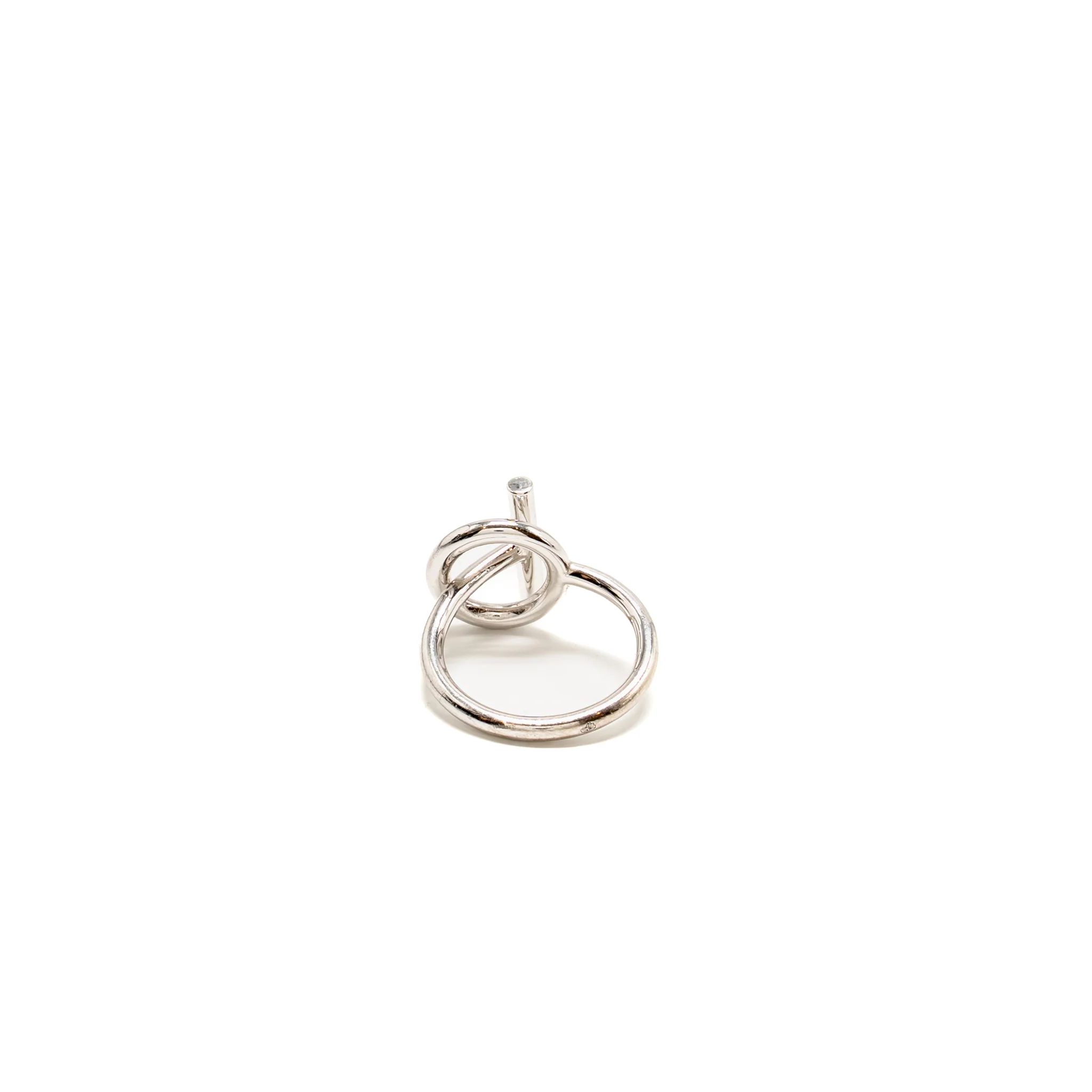 Hermes Size 49 Echappee Hermes Ring, Small Model, White Gold/Diamonds - Image 4