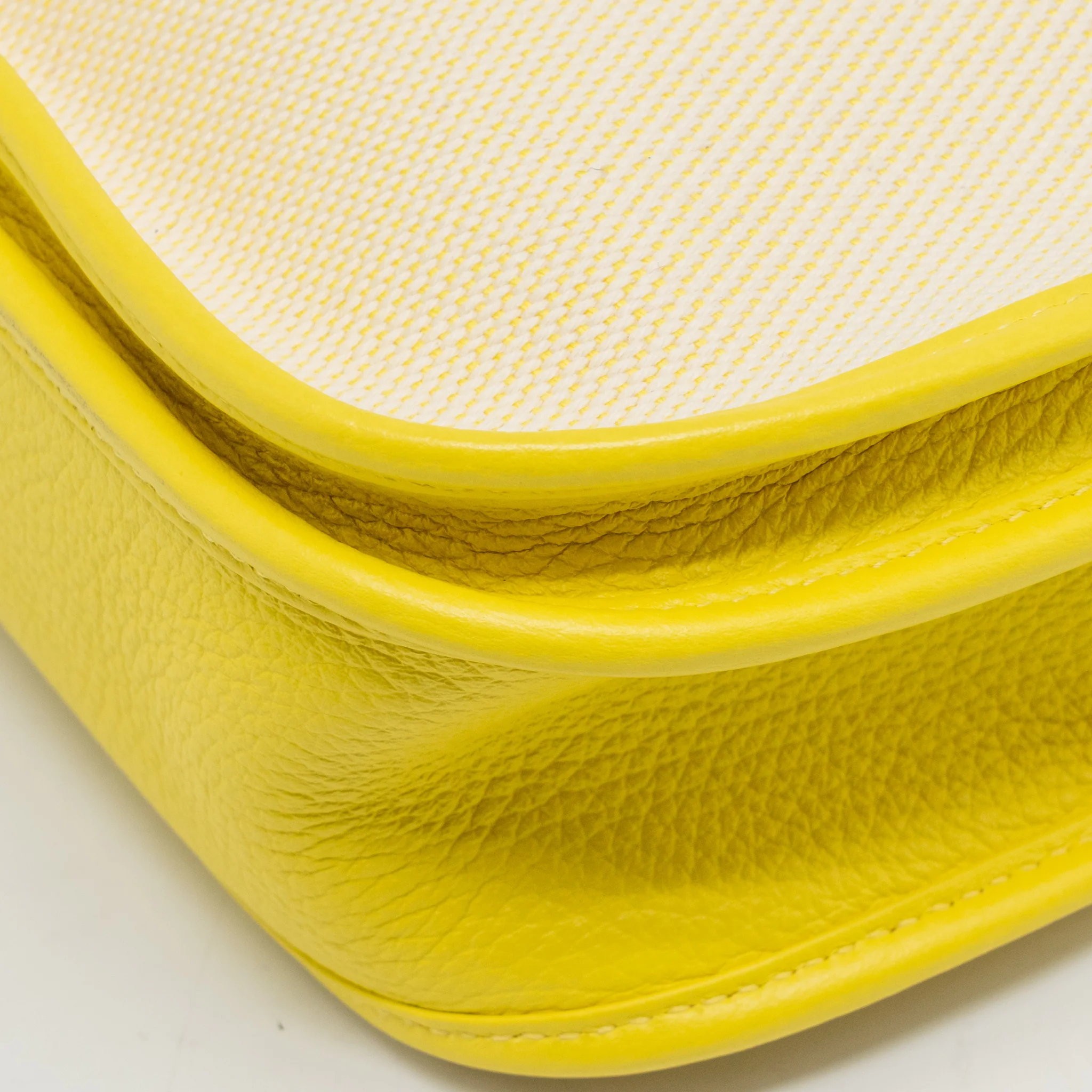 Hermes Evelyne 29 Bag Canvas/Clemence Ecru-Citron/Lime SHW Stamp Y - Image 10