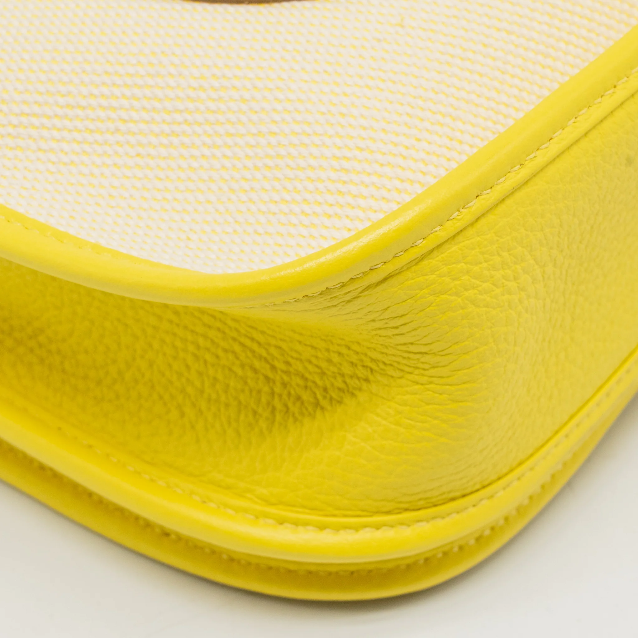 Hermes Evelyne 29 Bag Canvas/Clemence Ecru-Citron/Lime SHW Stamp Y - Image 11