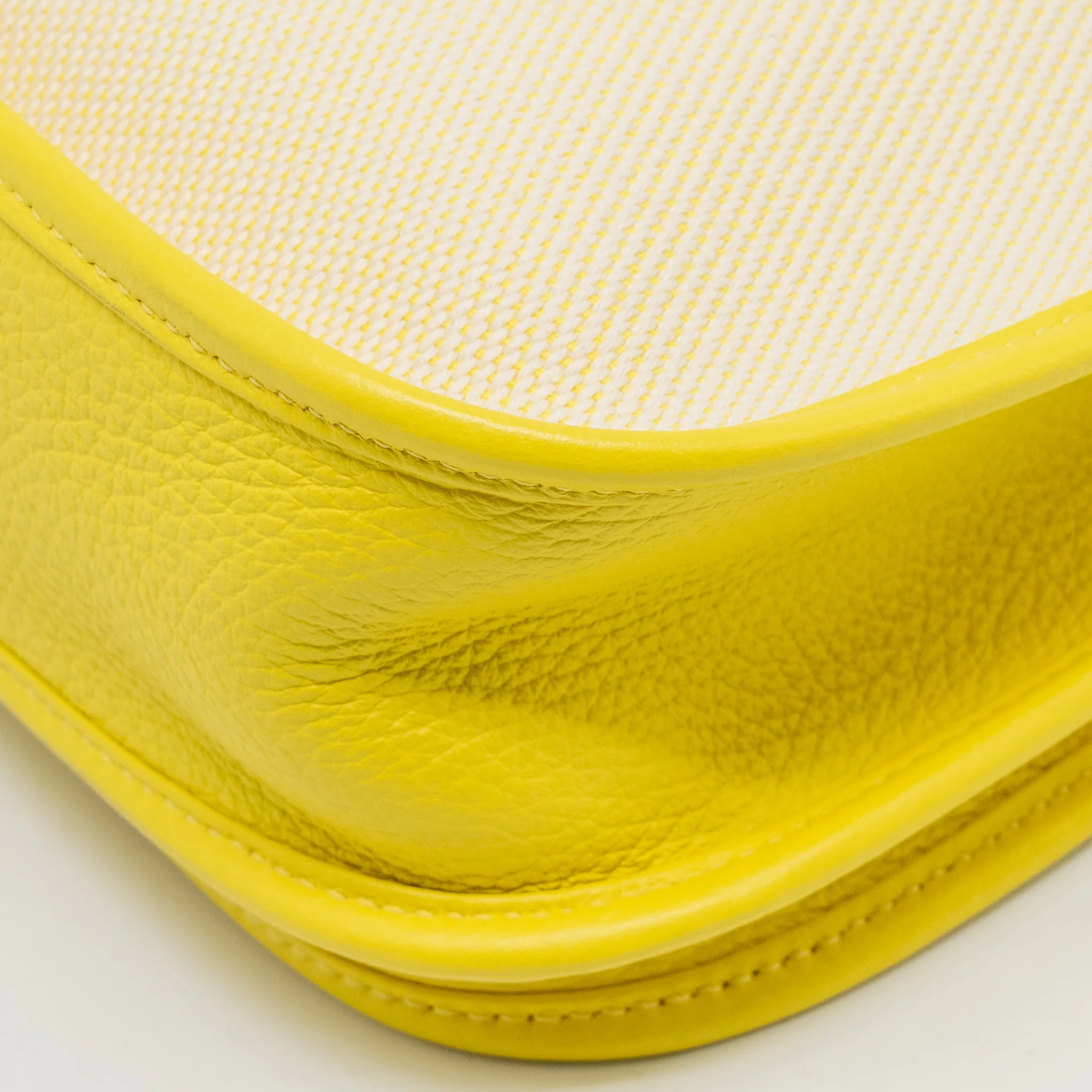 Hermes Evelyne 29 Bag Canvas/Clemence Ecru-Citron/Lime SHW Stamp Y - Image 12