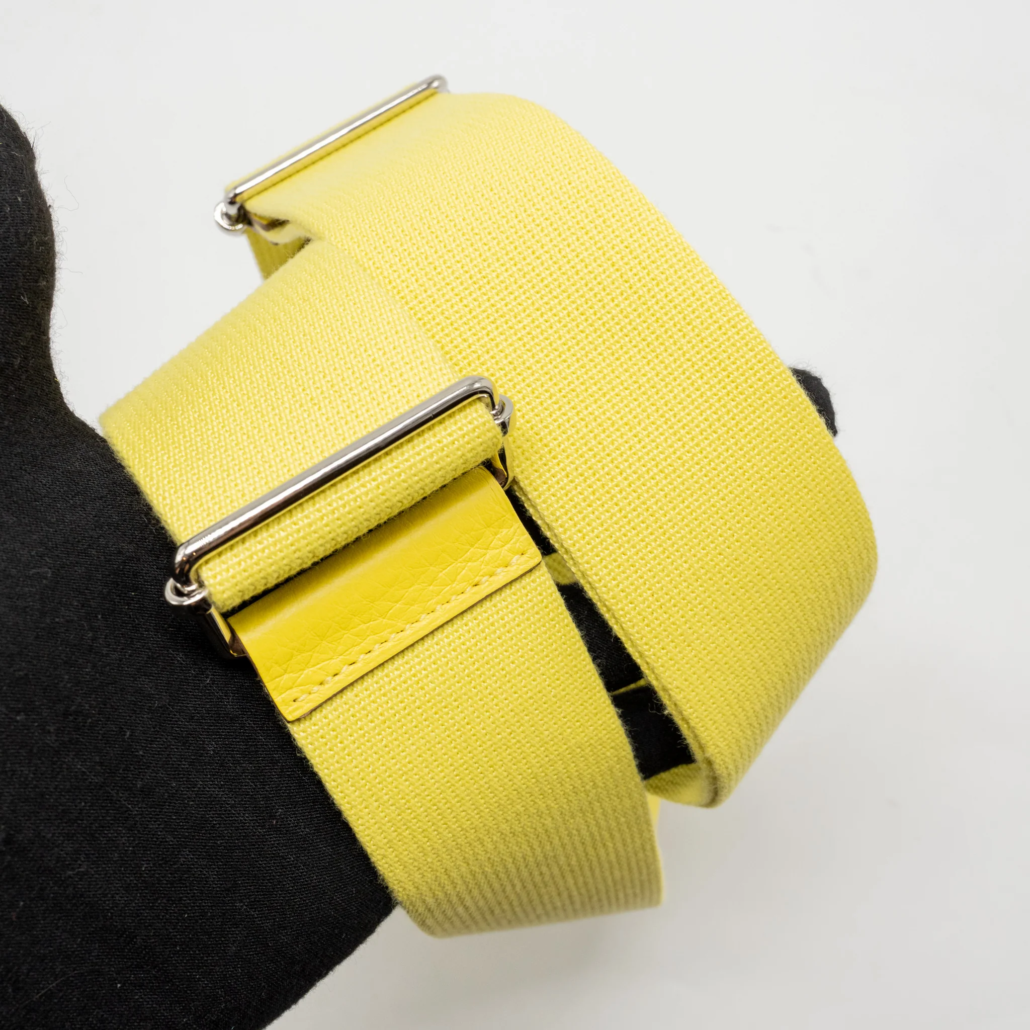 Hermes Evelyne 29 Bag Canvas/Clemence Ecru-Citron/Lime SHW Stamp Y - Image 16