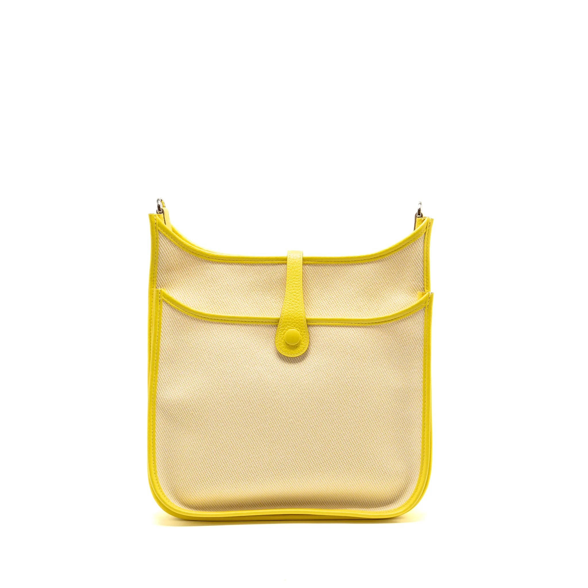 Hermes Evelyne 29 Bag Canvas/Clemence Ecru-Citron/Lime SHW Stamp Y - Image 2