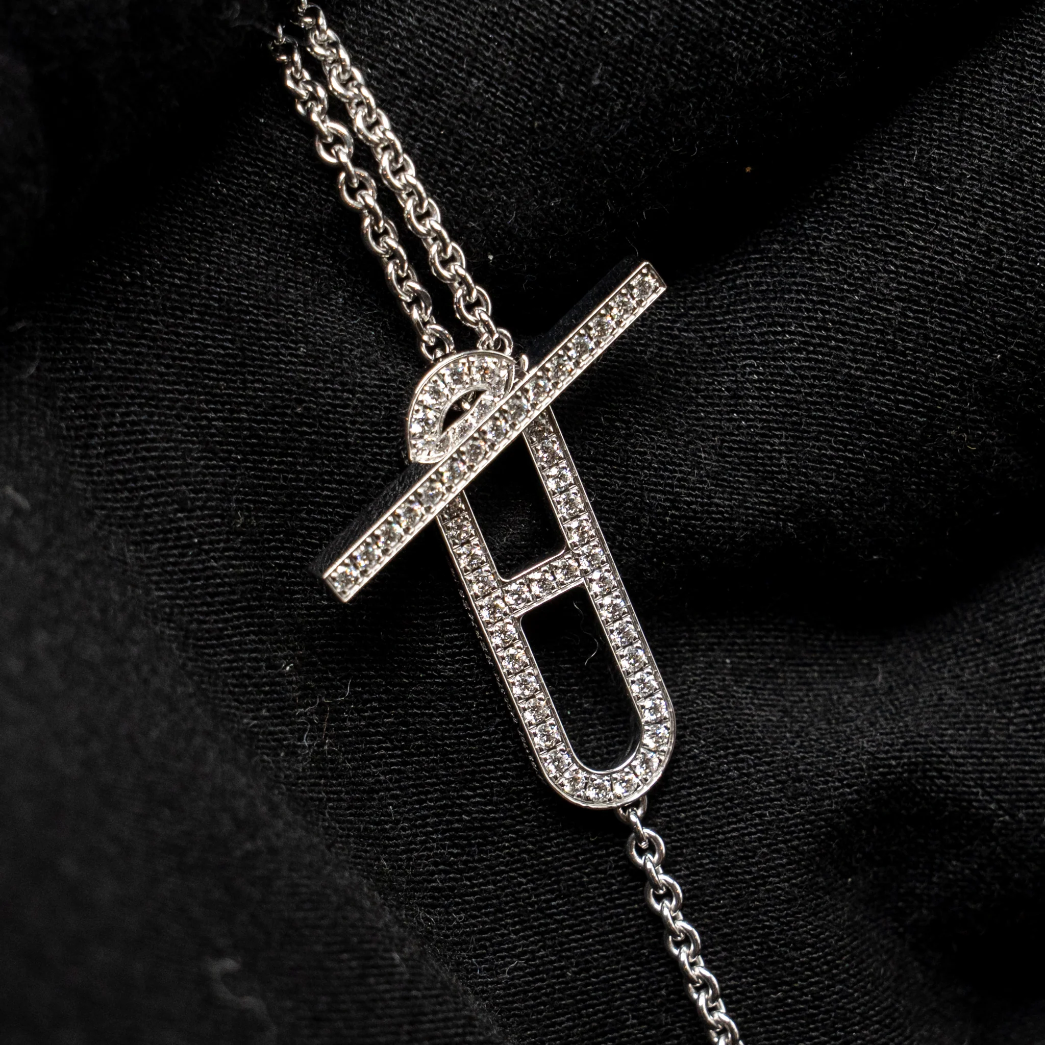 Hermes Size ST Ever Chaine D Andre necklace white gold diamonds - Image 4