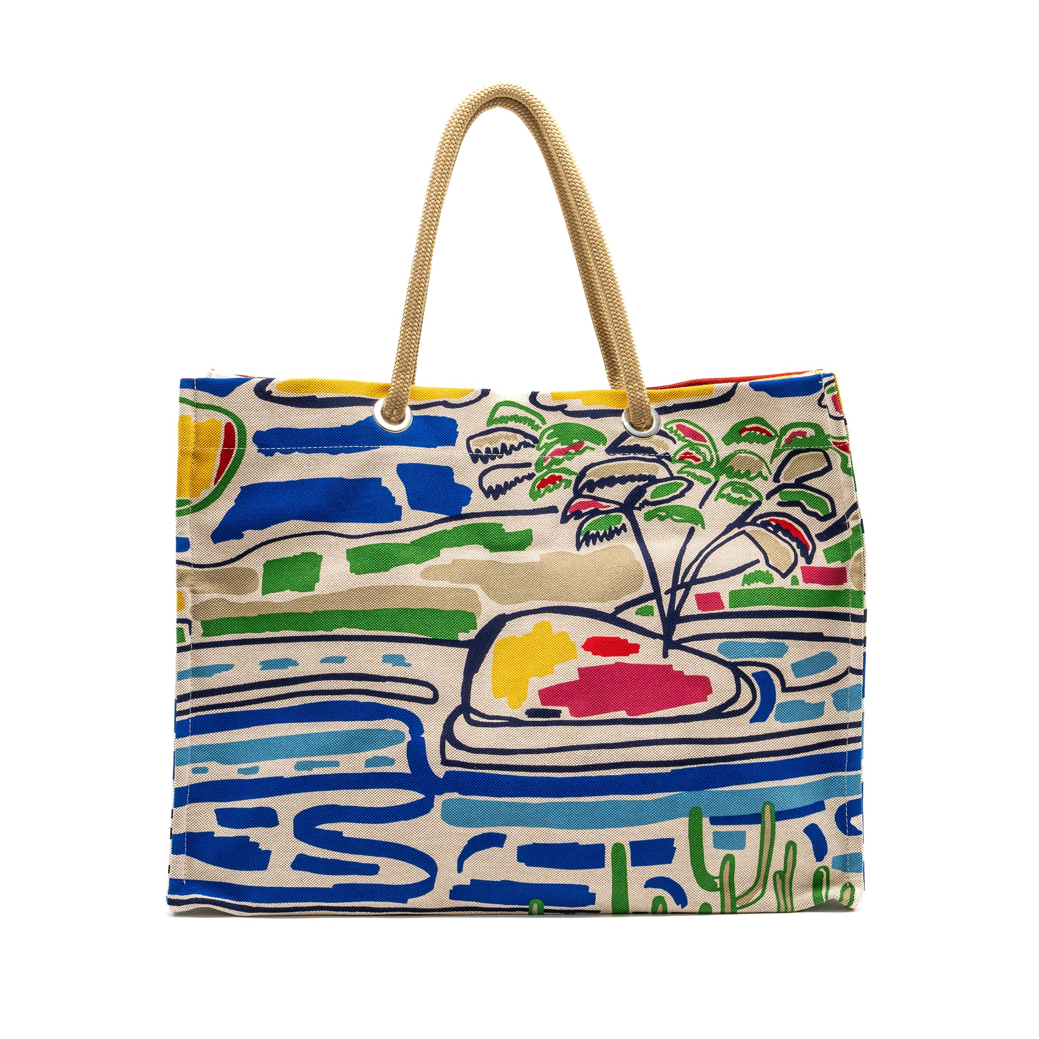 Hermes Farniente Beach Bag Cotton Multicolour SHW - Image 2