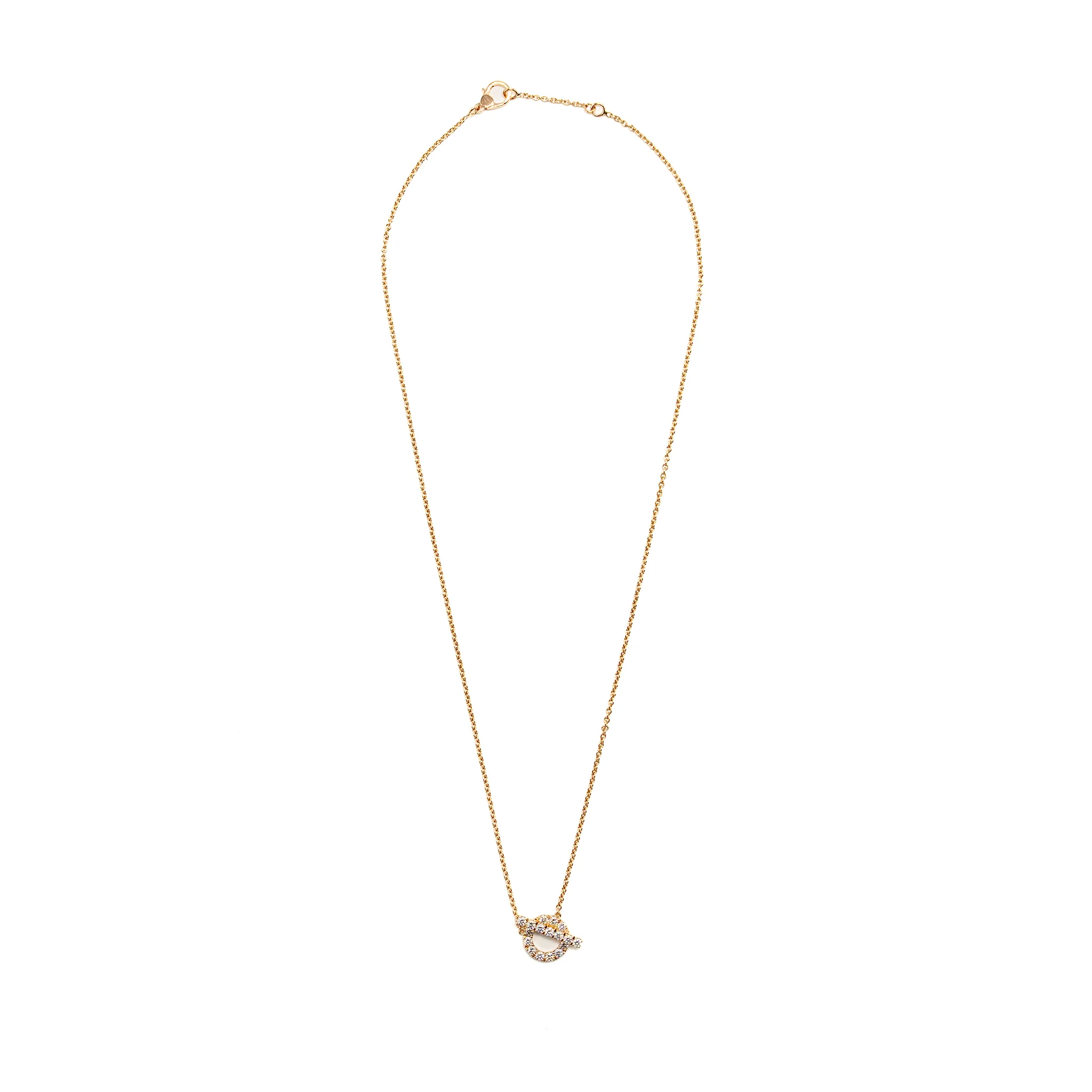 Hermes Finesse Pendant Rose Gold, diamonds - Image 3