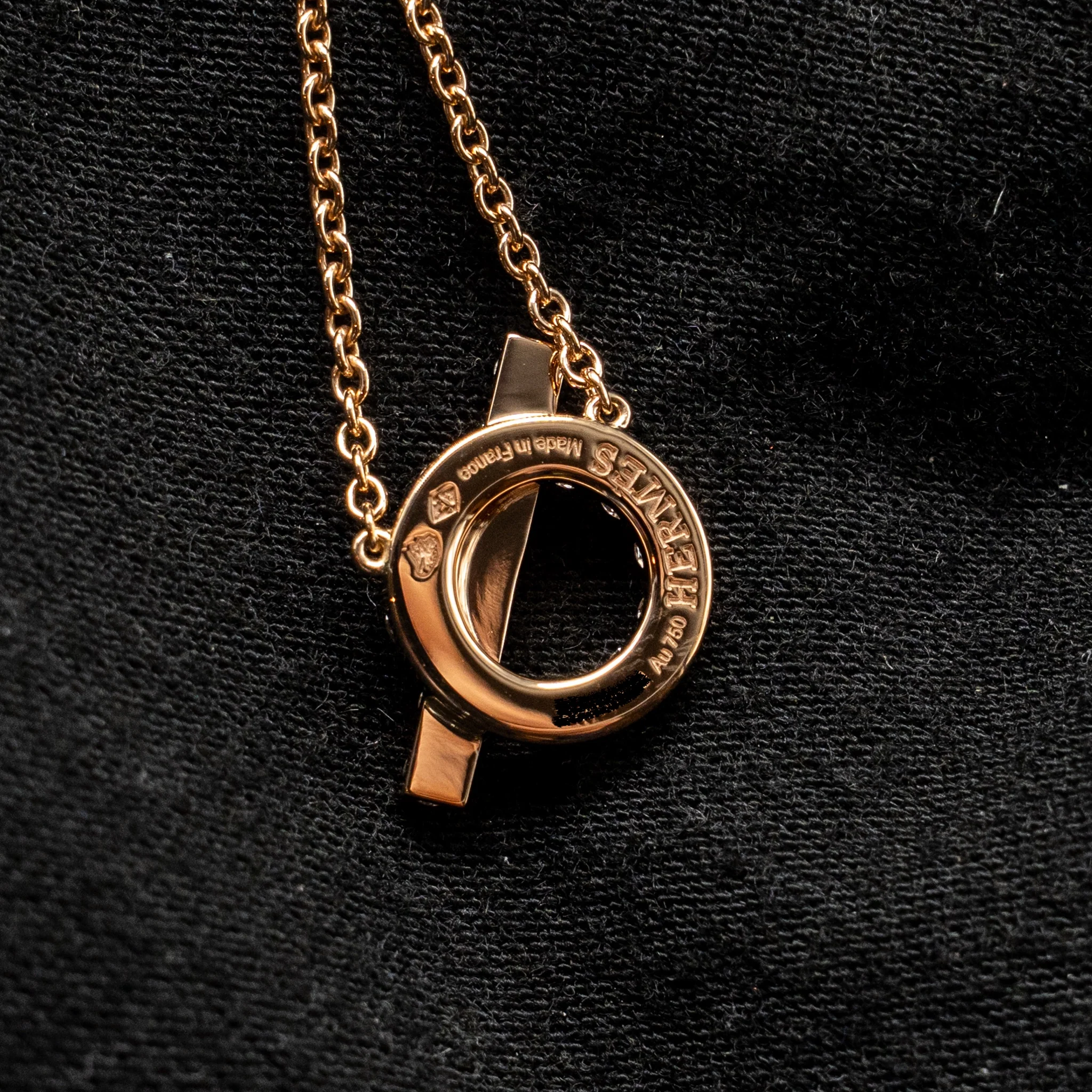 Hermes Finesse Pendant Rose Gold, diamonds - Image 5