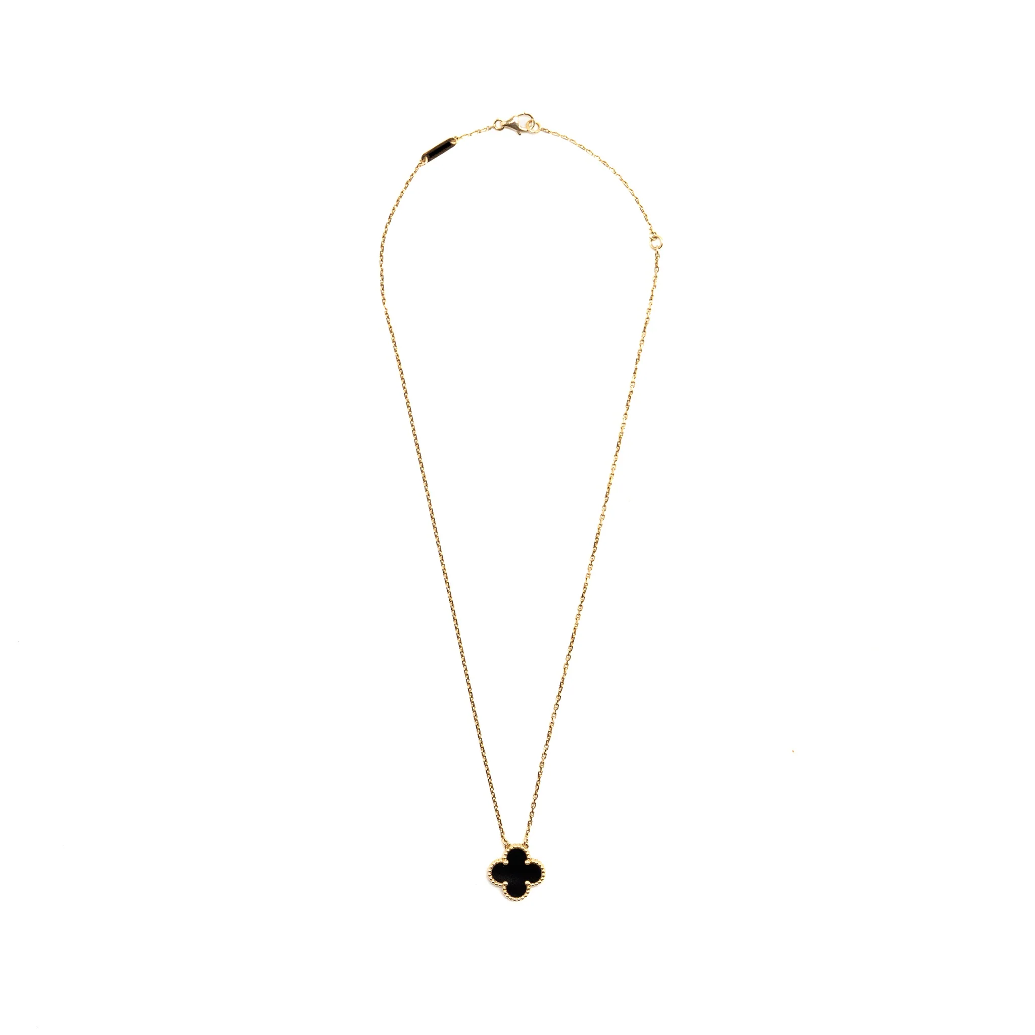 Van Cleef &Arpels Alhambra pendant onyx yellow gold - Image 2