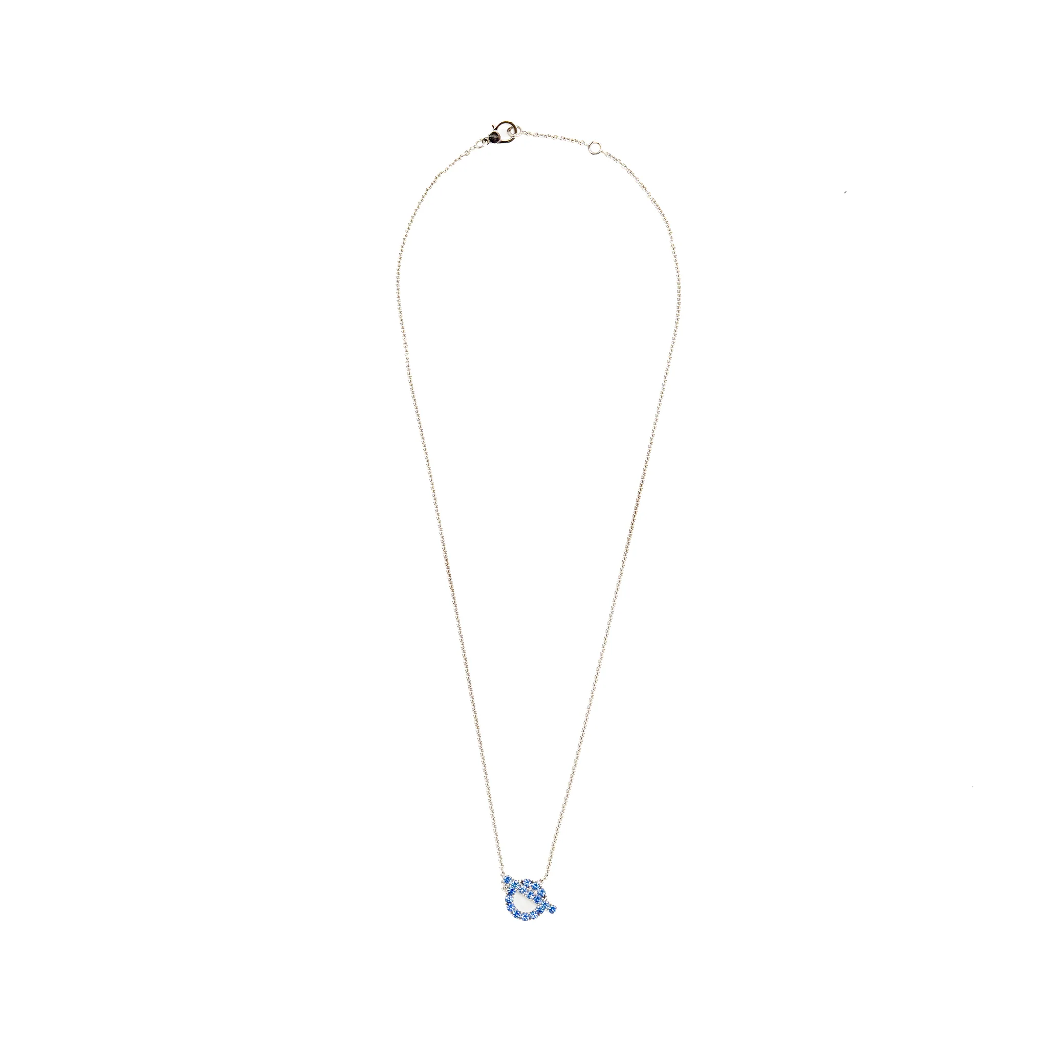 Hermes Finesse Pendant White Gold, Saphires Blue