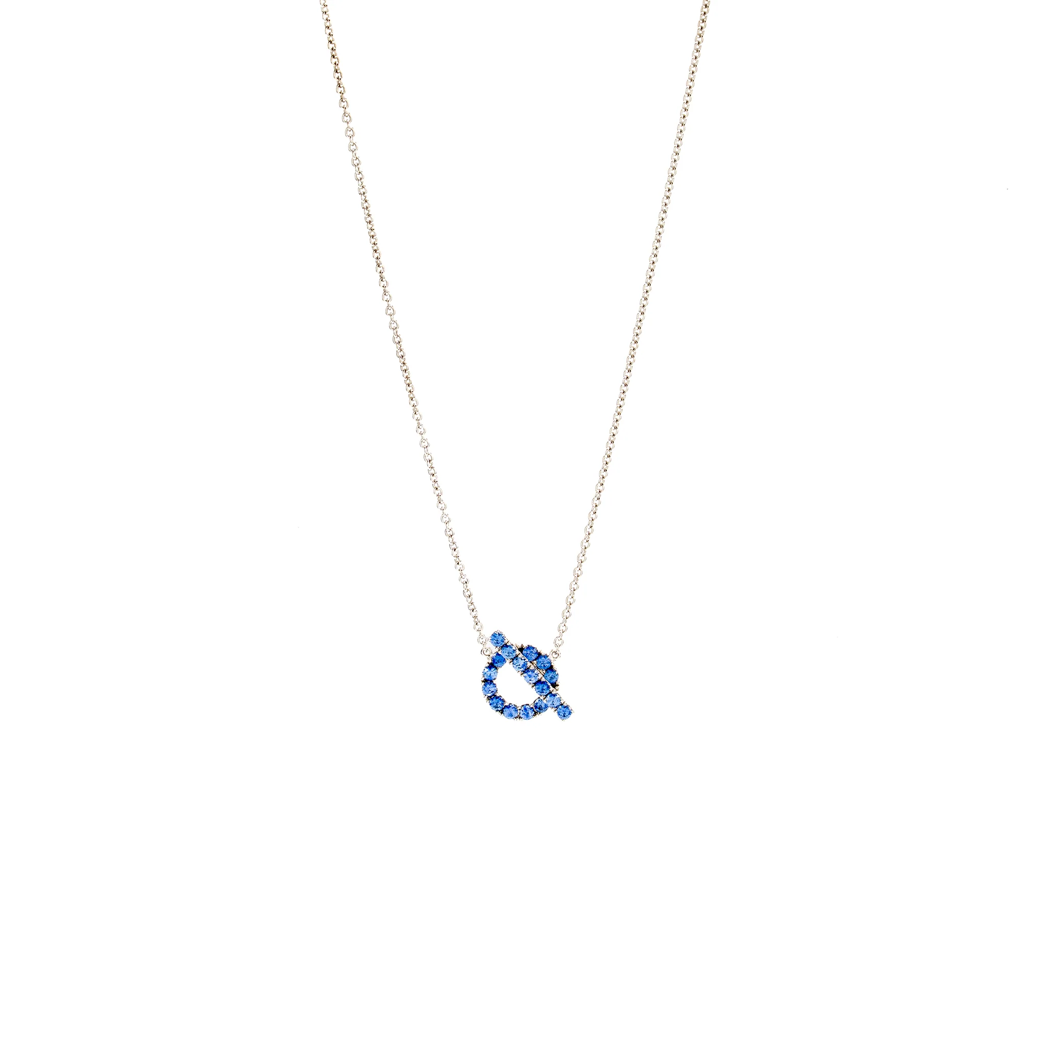 Hermes Finesse Pendant White Gold, Saphires Blue - Image 2