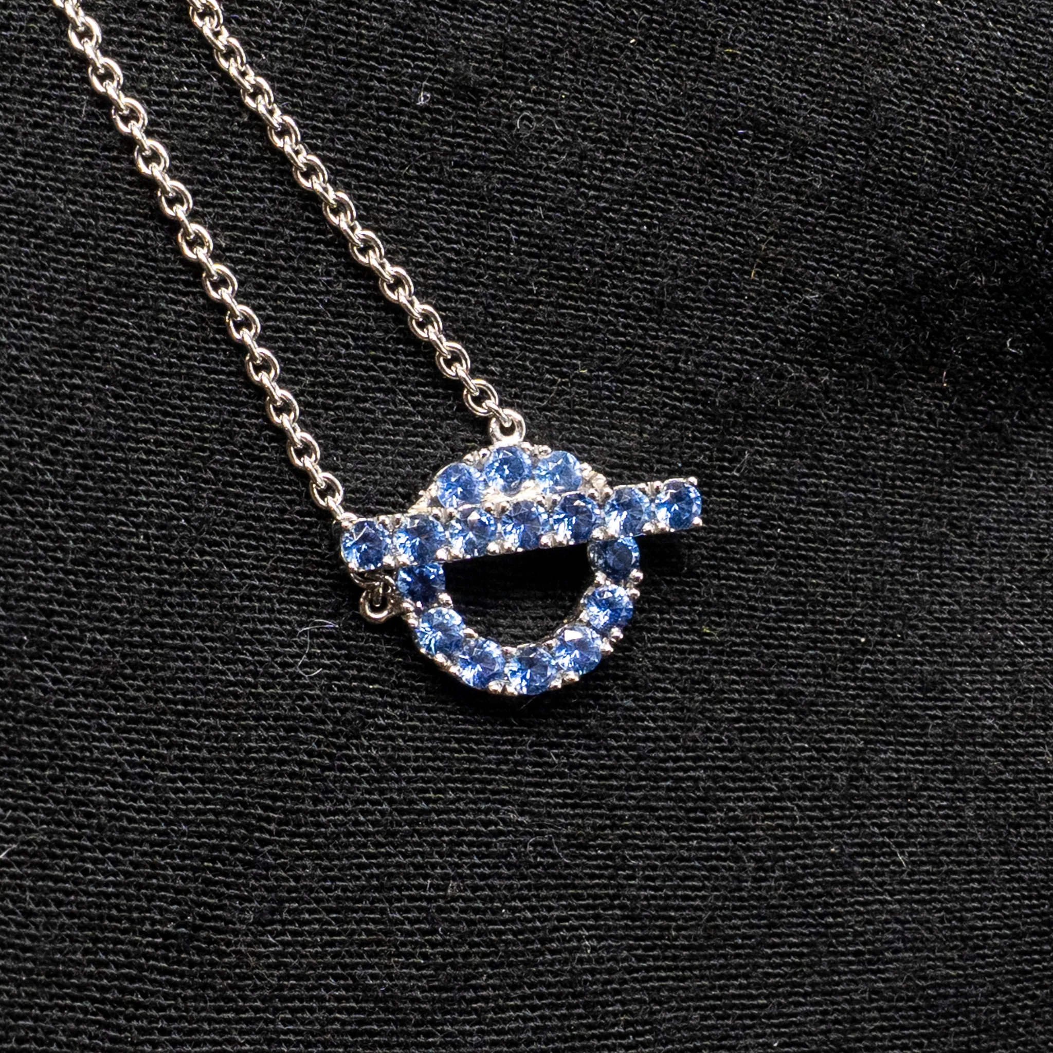 Hermes Finesse Pendant White Gold, Saphires Blue - Image 5