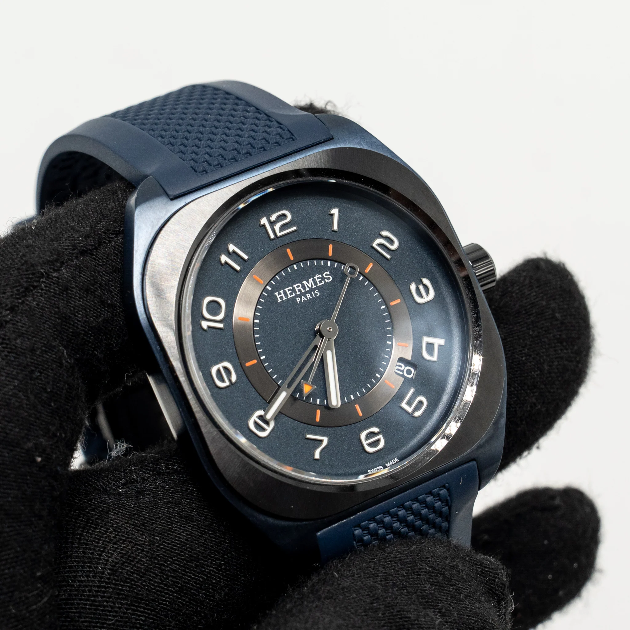 Hermes H08 watch, 42mm blue, mechanical self-winding movement - Image 5