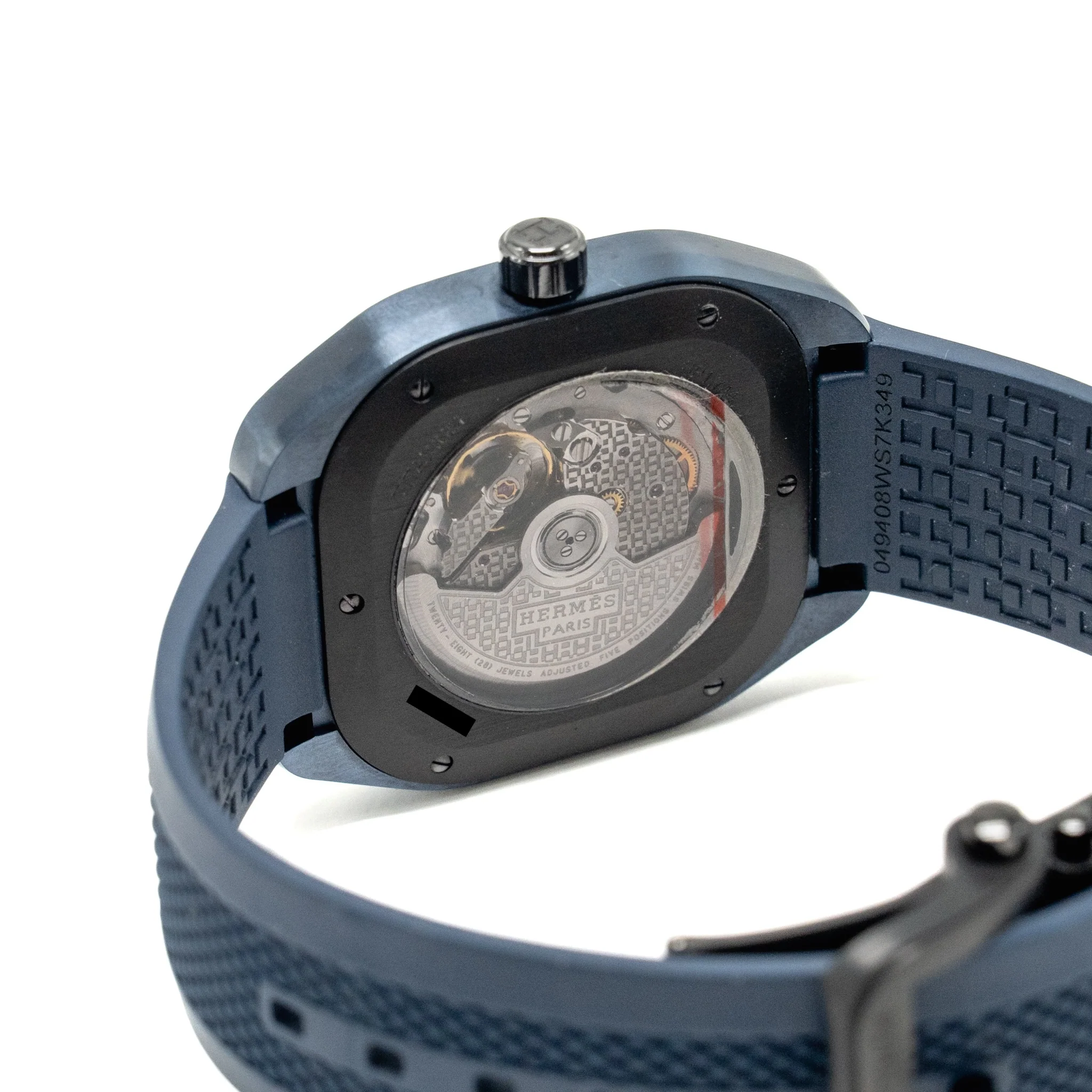 Hermes H08 watch, 42mm blue, mechanical self-winding movement - Image 7