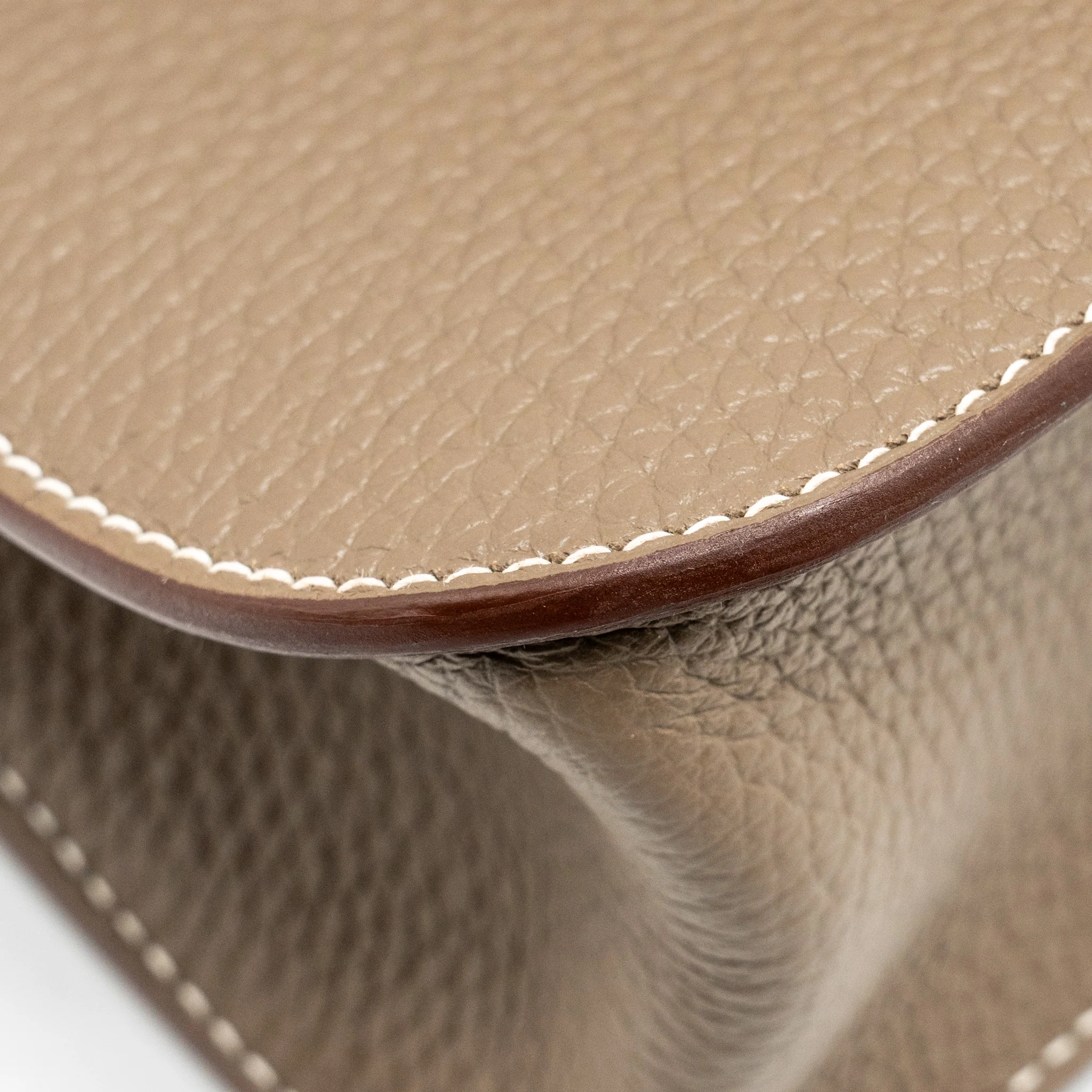 HERMES HALZAN 25 Clemence Etoupe GHW Stamp B - Image 9