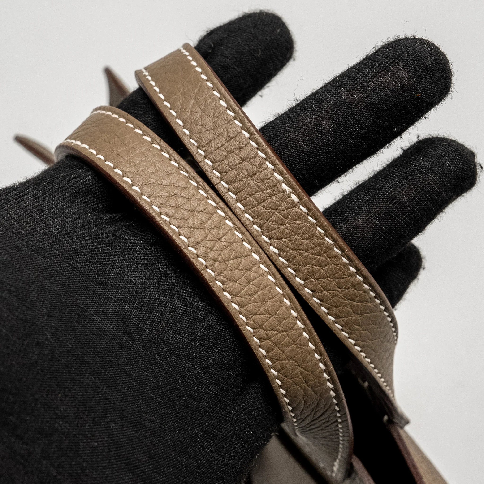 Hermes Halzan 25 Clemence Etoupe SHW Stamp B - Image 12