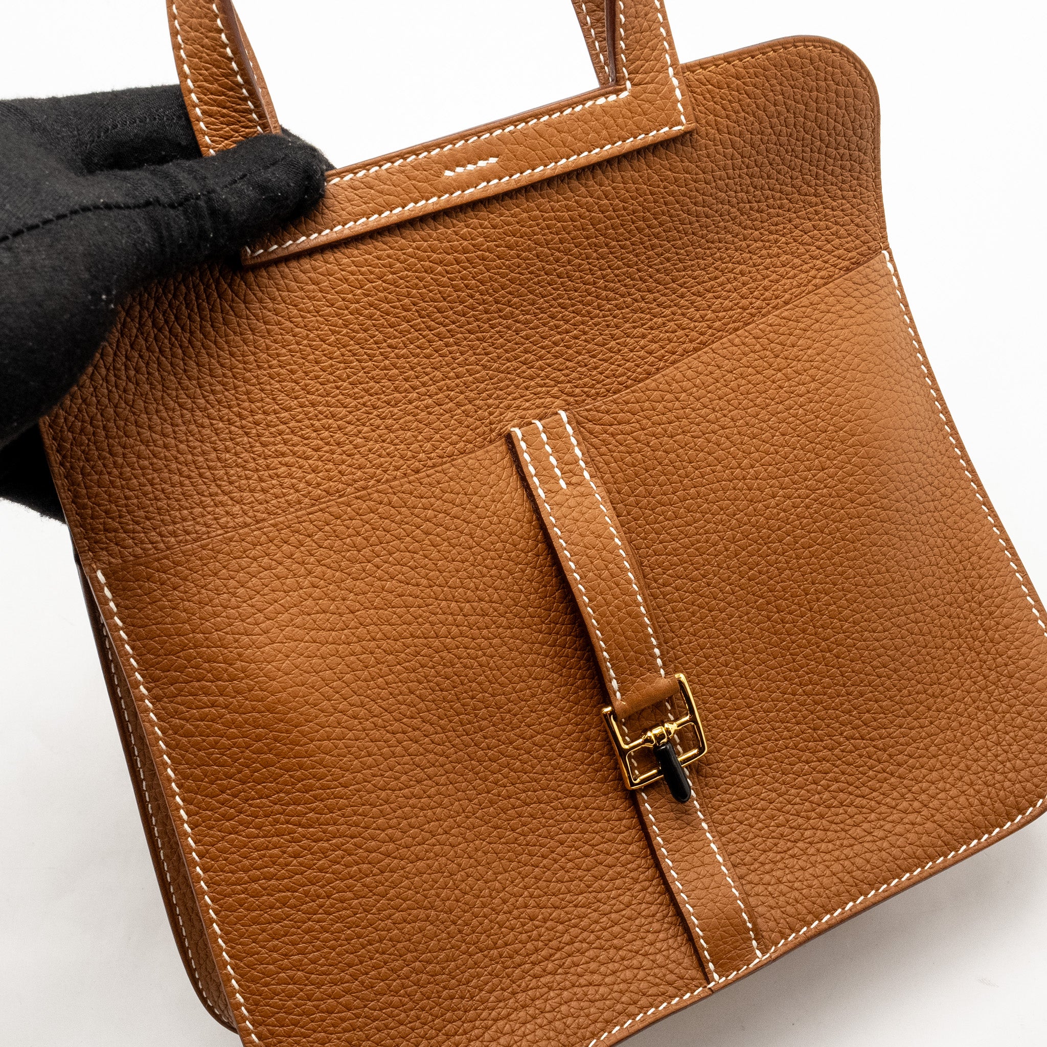 Hermes Halzan 25 Clemence Gold GHW Stamp B - Image 13