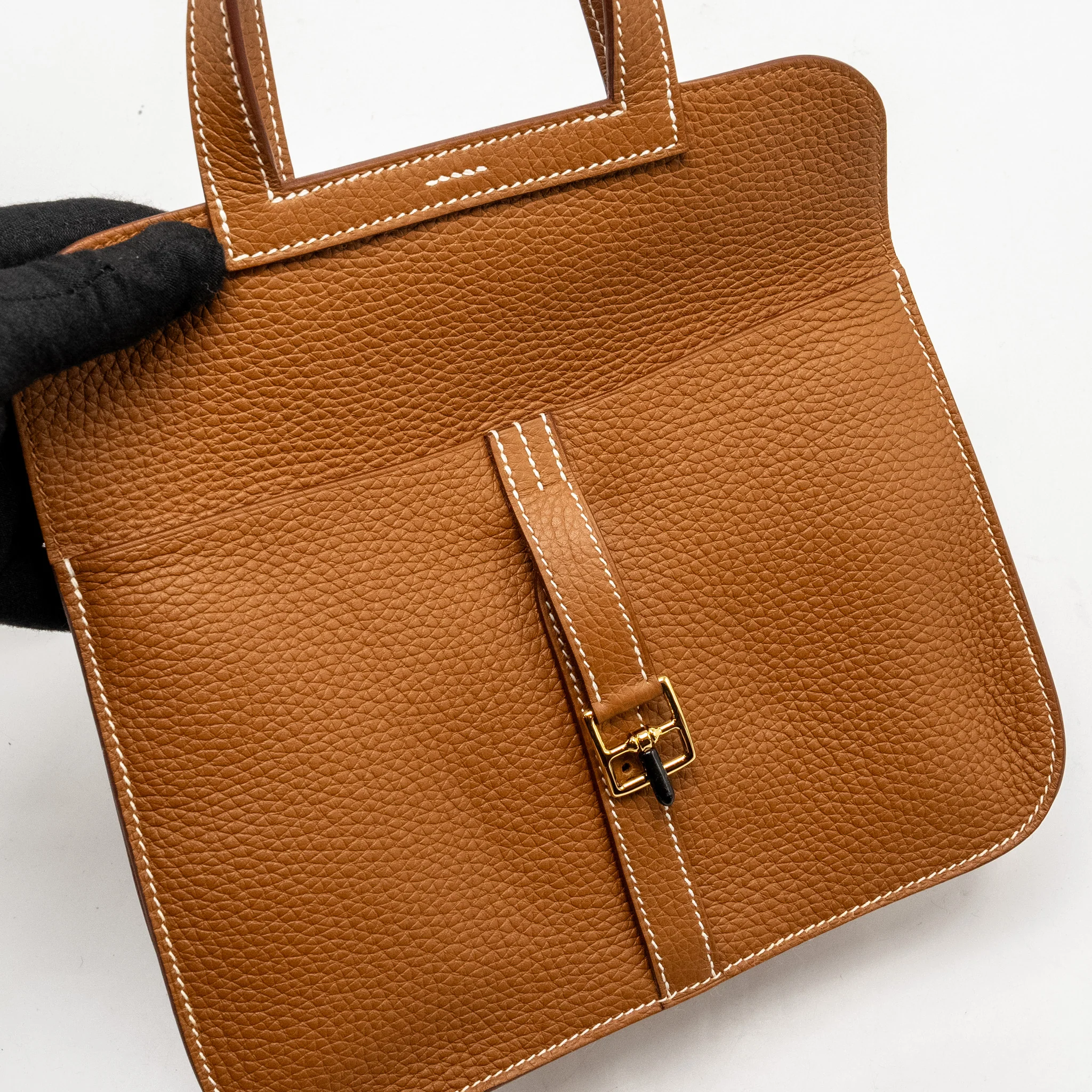 Hermes Halzan 25 Clemence Gold GHW Stamp B - Image 13