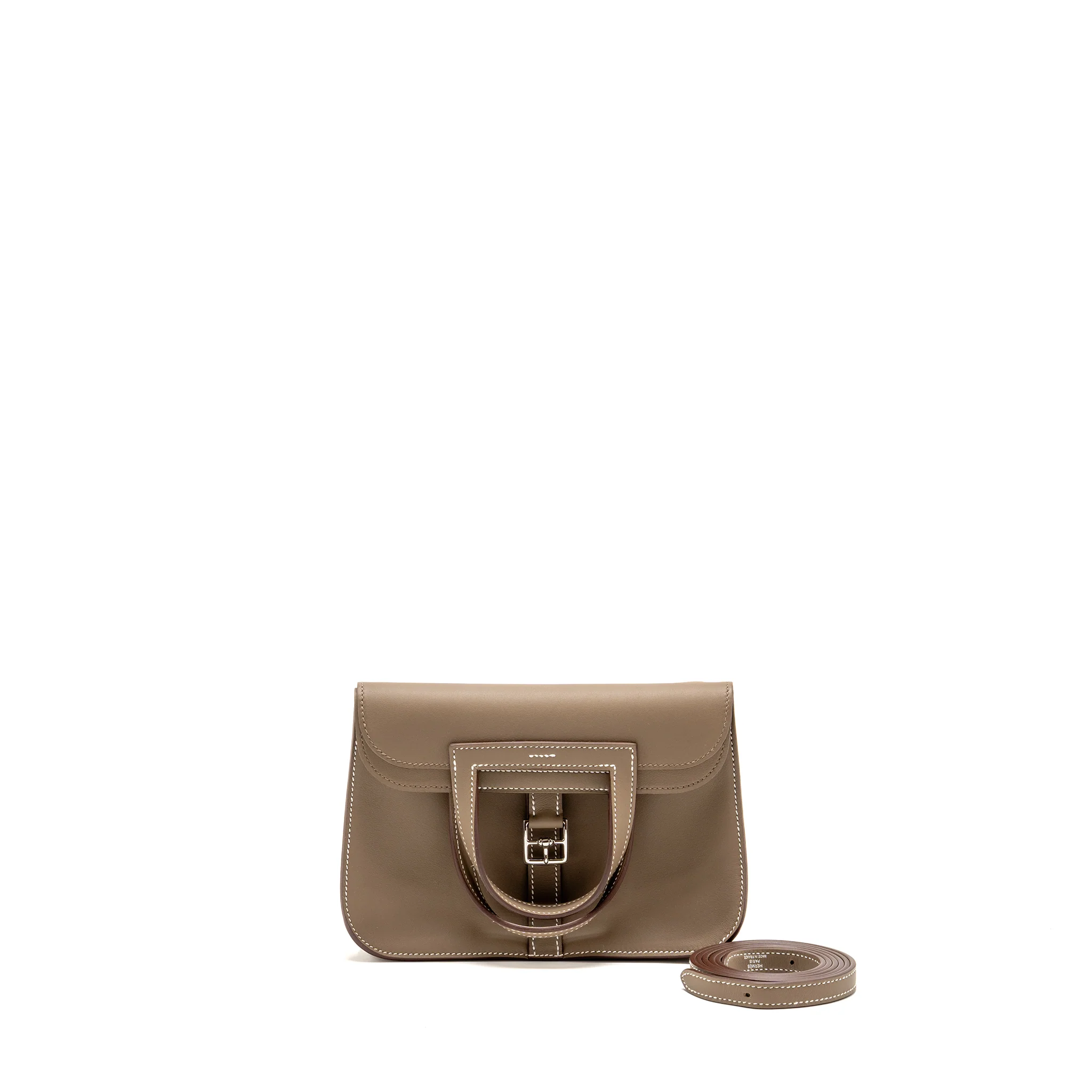 Hermes Mini Halzan 22 Swift Etoupe SHW Stamp W