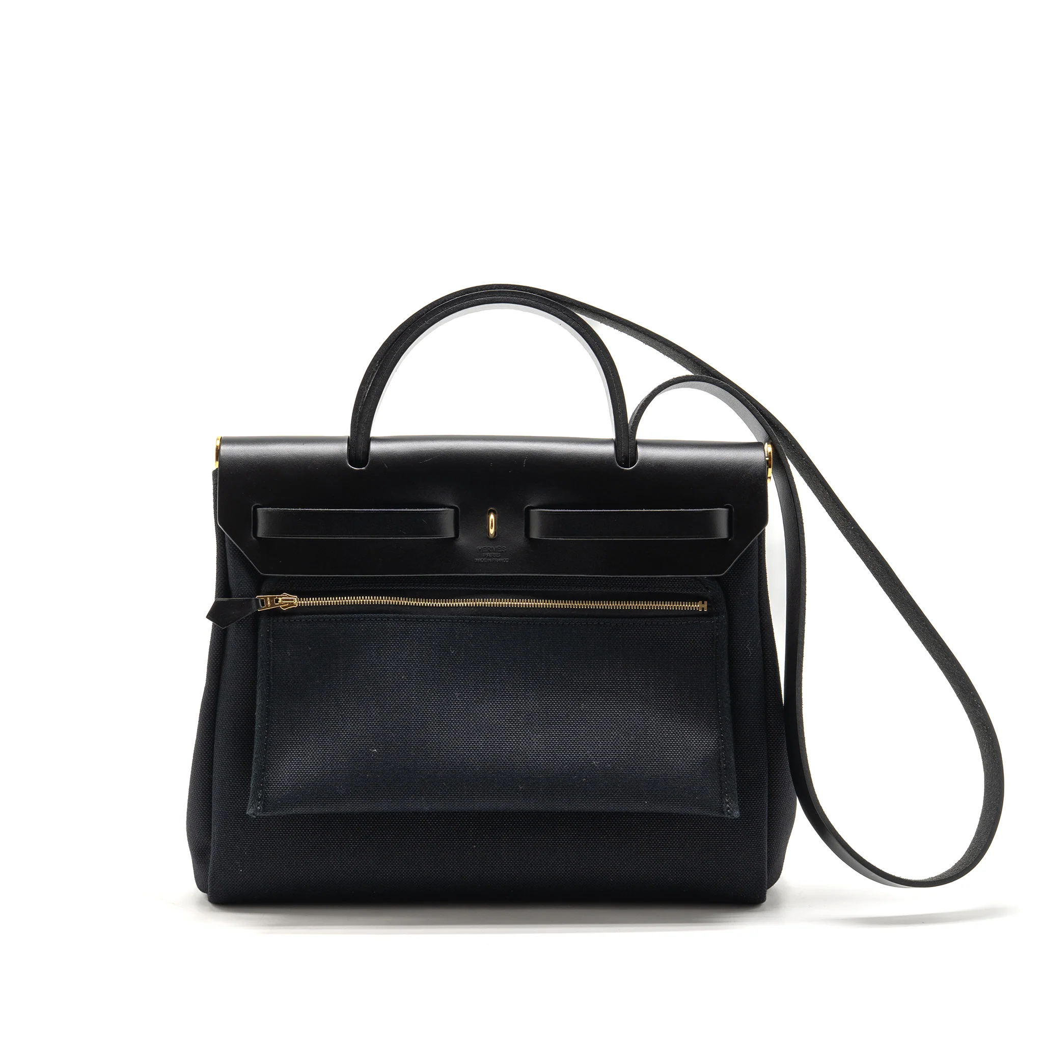 Hermes Herbag 31 hunter leather/canvas black GHW stamp Z - Image 2