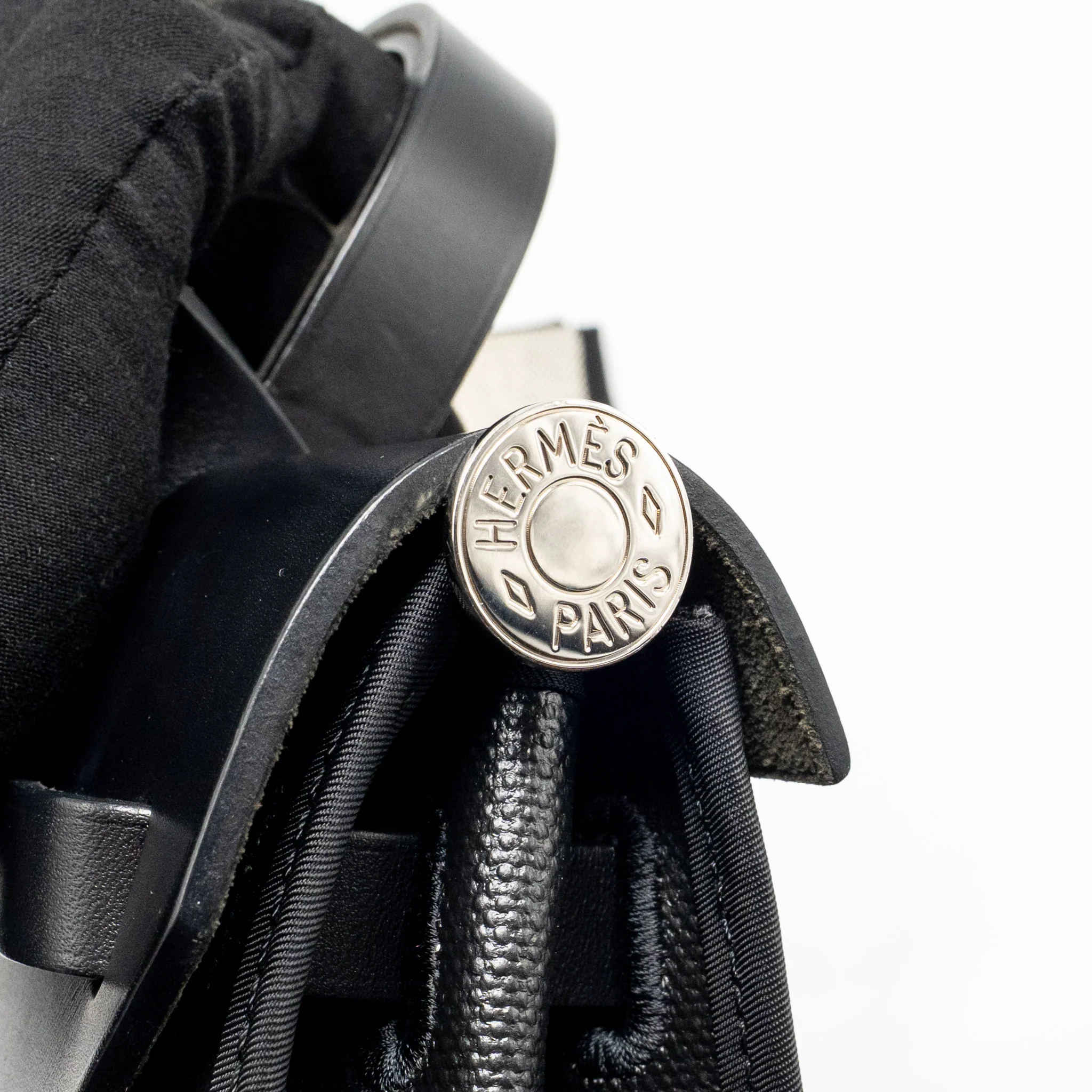 Hermes Herbag 31 Zip Bag Berline Canvas/Hunter Leather Black/ECRU-Black SHW Stamp D - Image 17