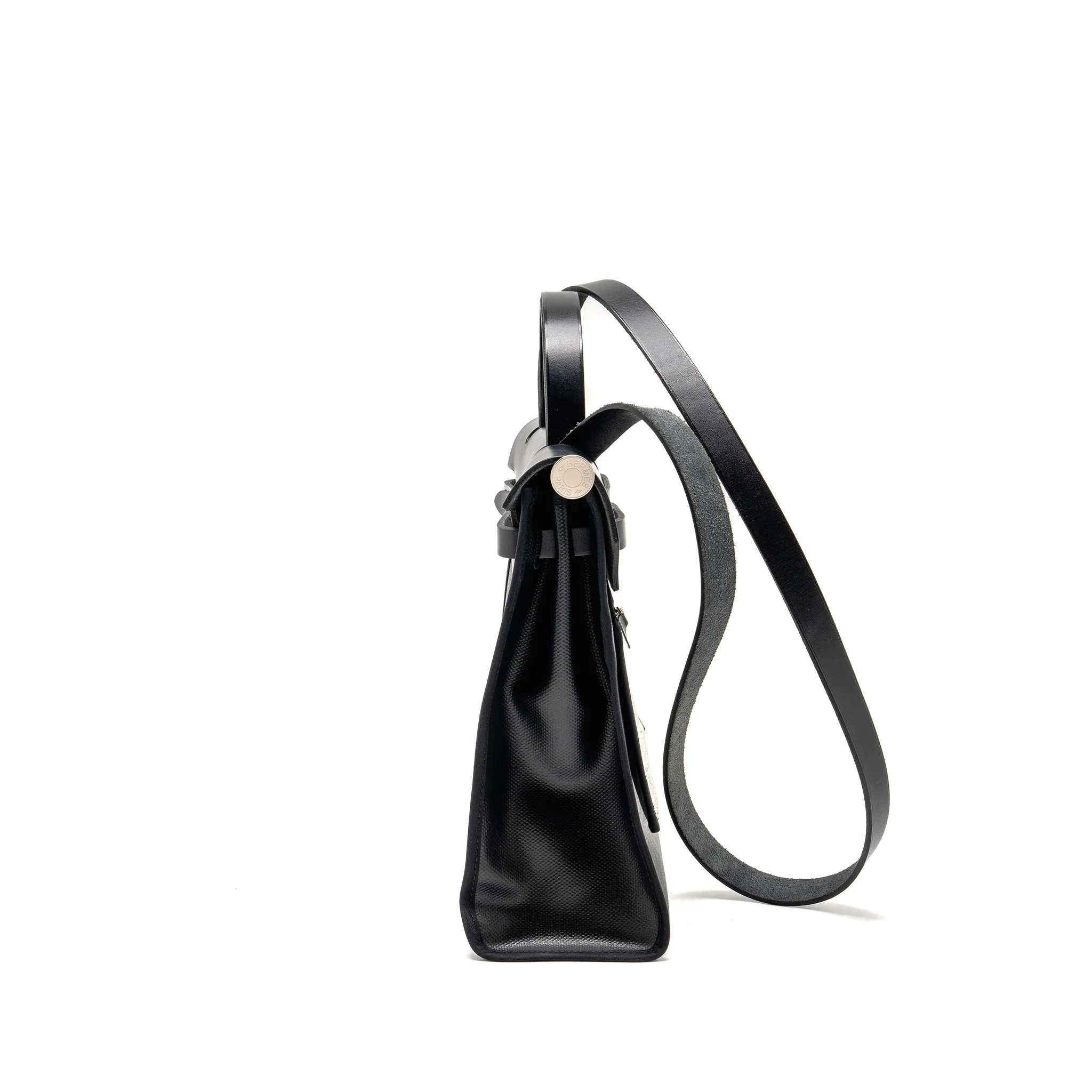 Hermes Herbag 31 Zip Bag Berline Canvas/Hunter Leather Black/Ecru-Black SHW Stamp K - Image 4