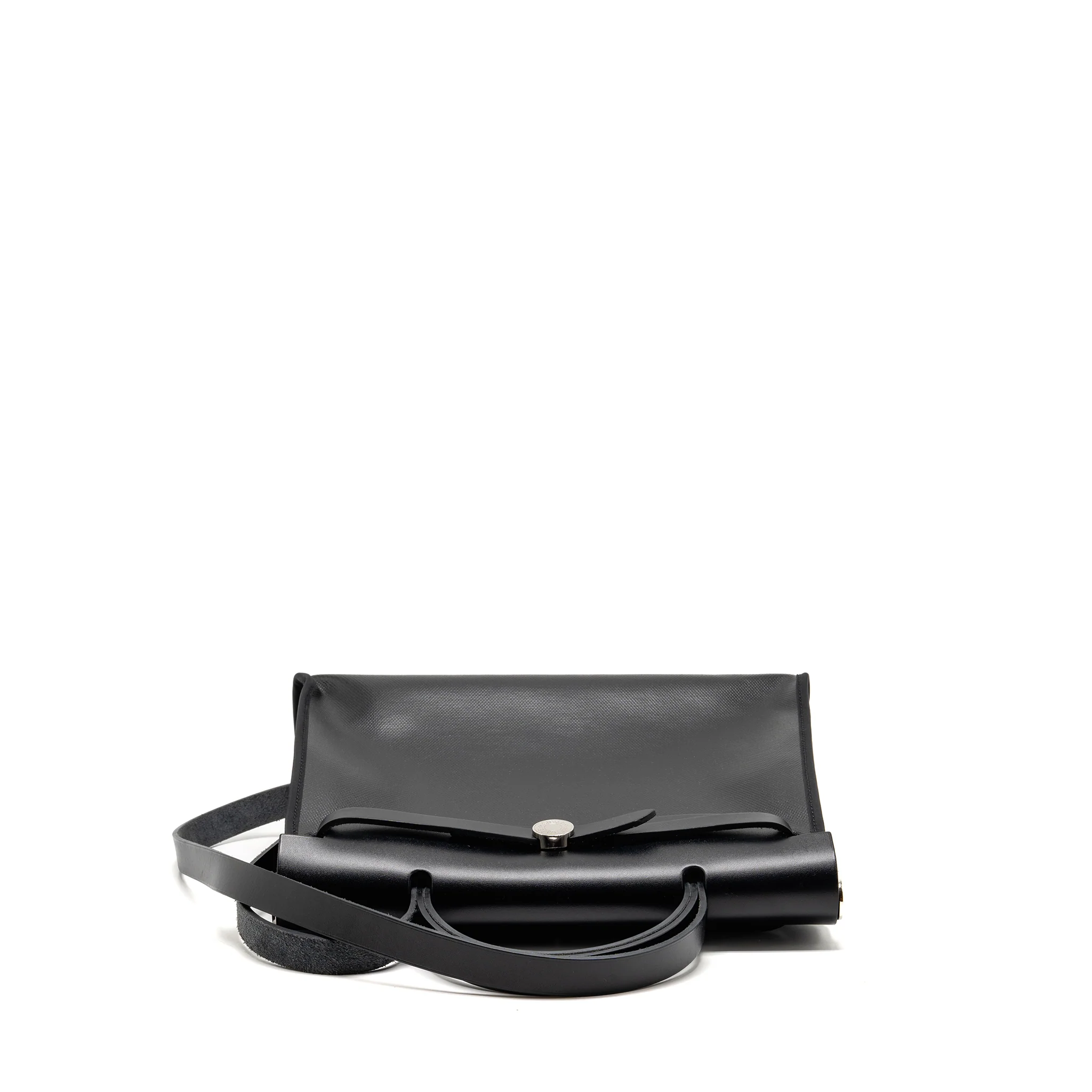 Hermes Herbag 31 Zip Bag Berline Canvas/Hunter Leather Black/Ecru-Black SHW Stamp K - Image 5