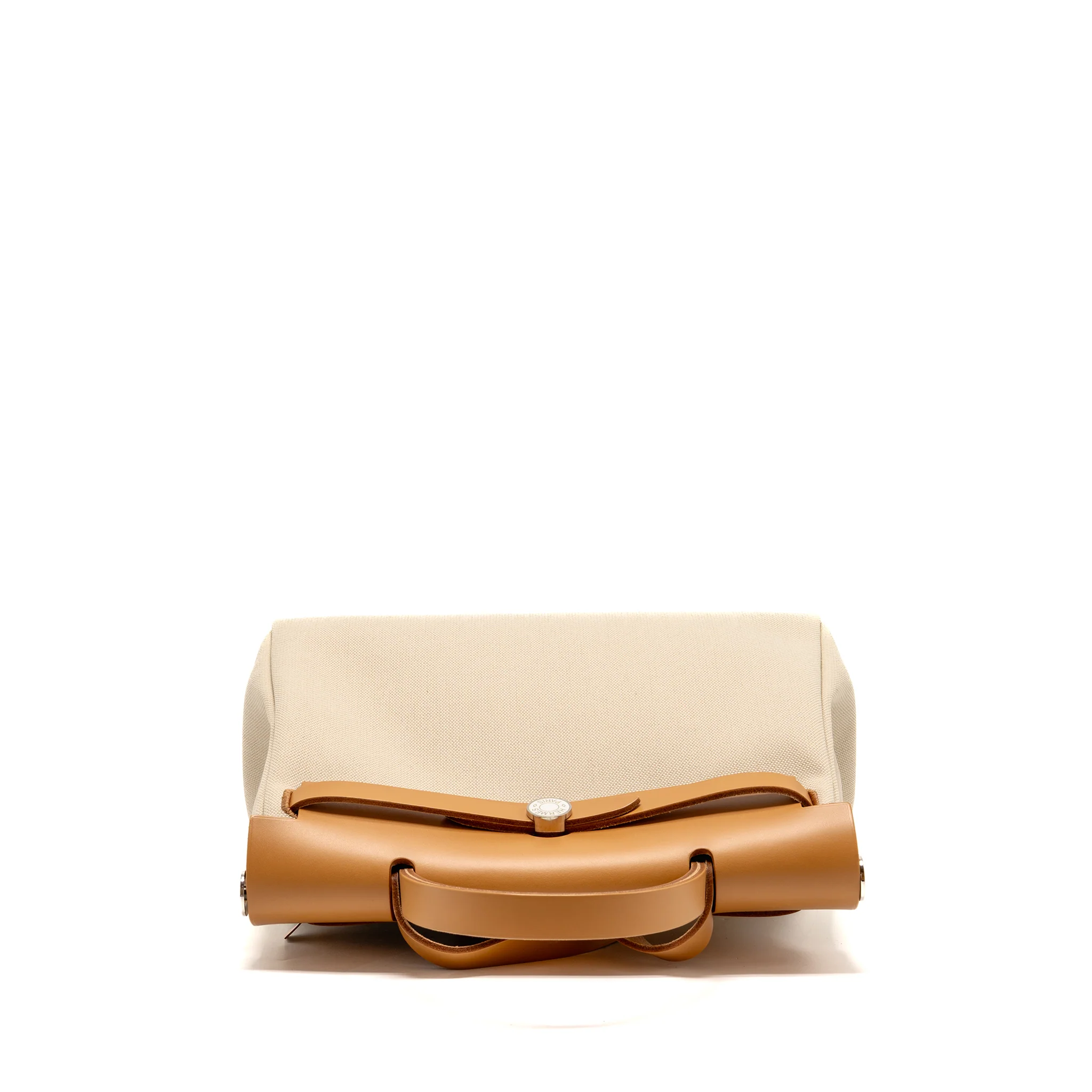 Hermes herbag 31 zip bag canvas/Hunter leather beton/nata SHW stamp U - Image 5