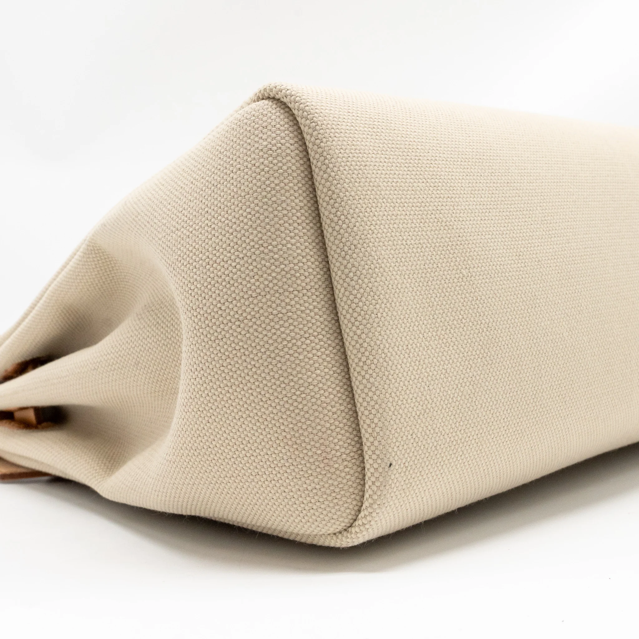 Hermes herbag 31 zip bag canvas/Hunter leather beton/nata SHW stamp U - Image 7