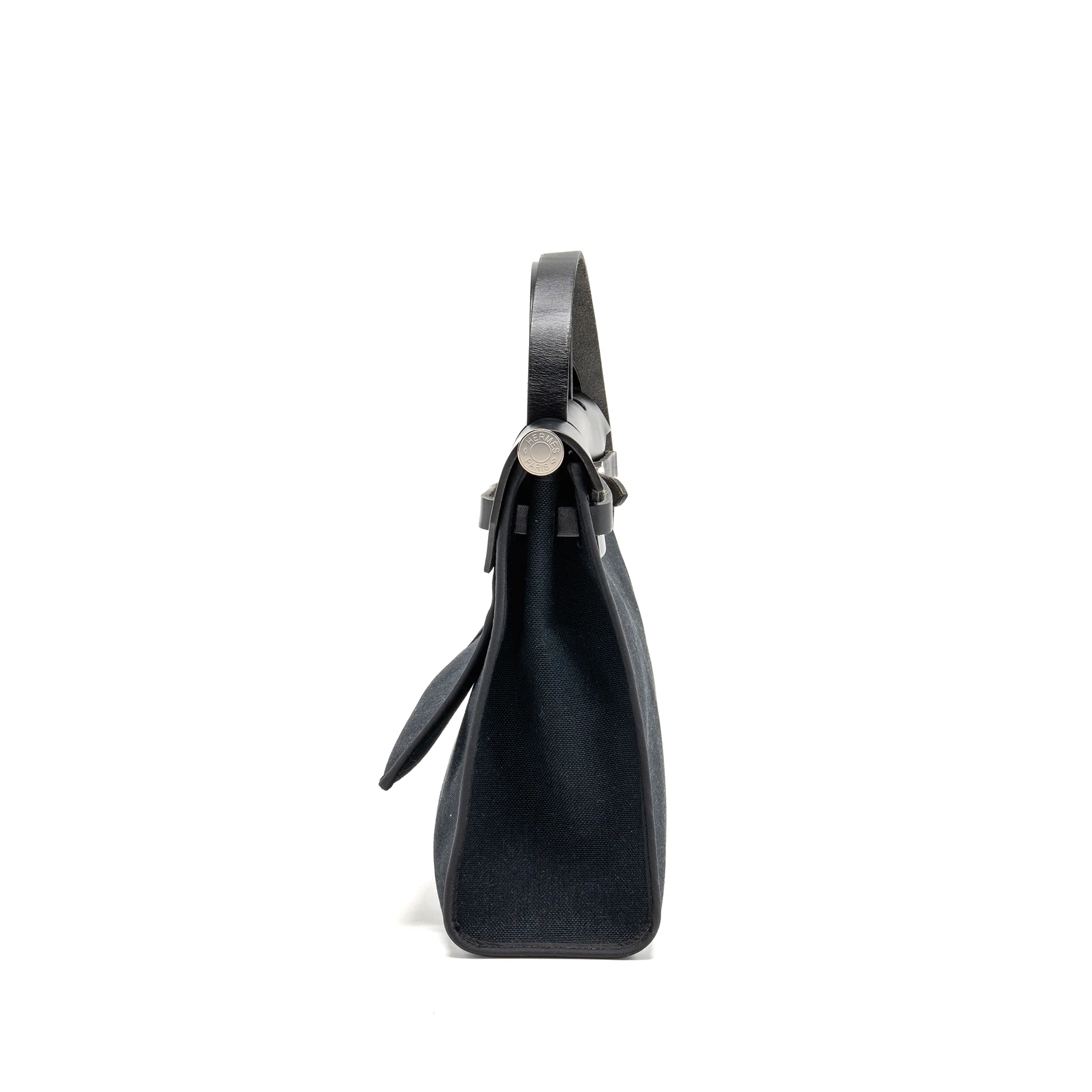 Hermes Herbag 31 zip bag canvas/ hunter leather black SHW stamp Y - Image 3