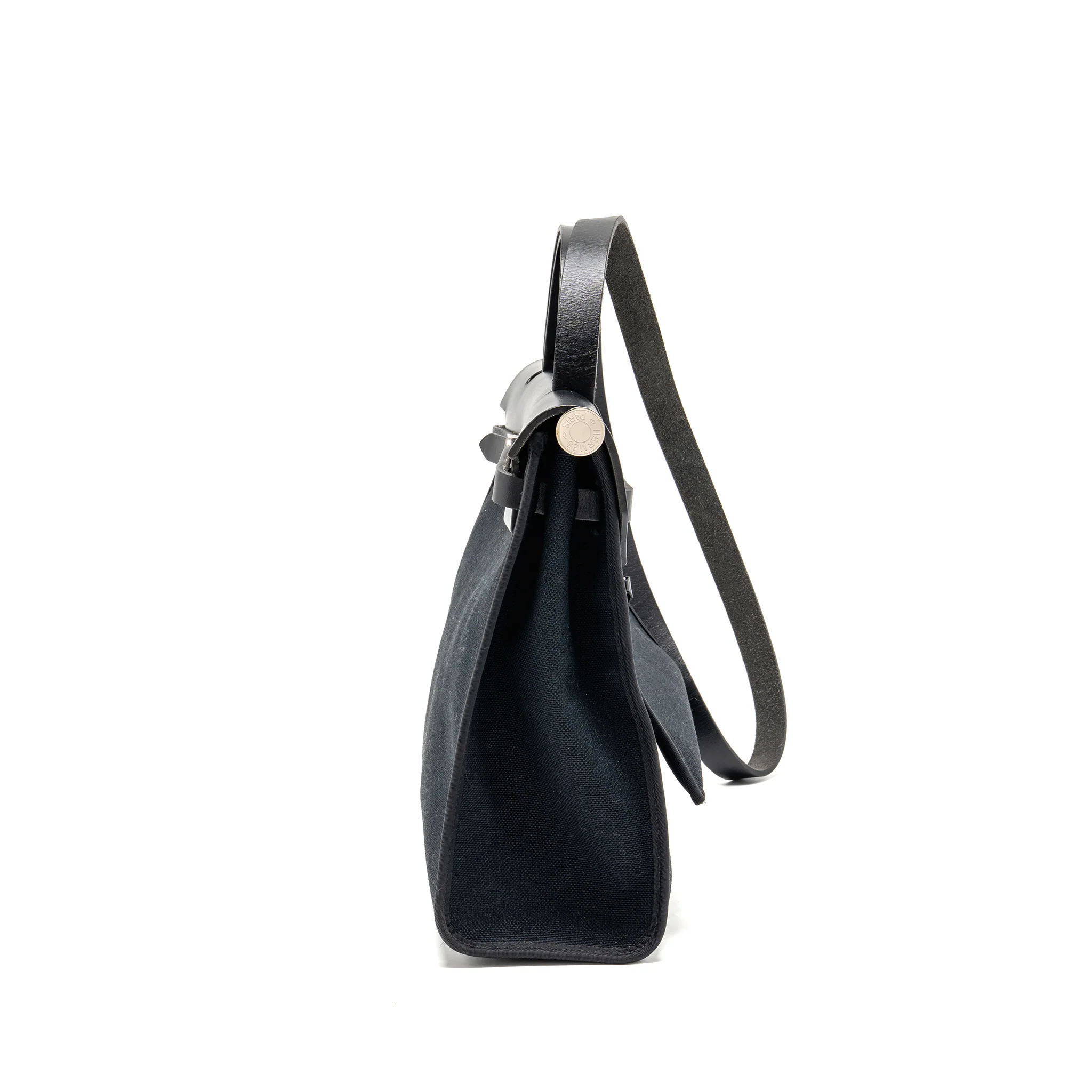 Hermes Herbag 31 zip bag canvas/ hunter leather black SHW stamp Y - Image 4