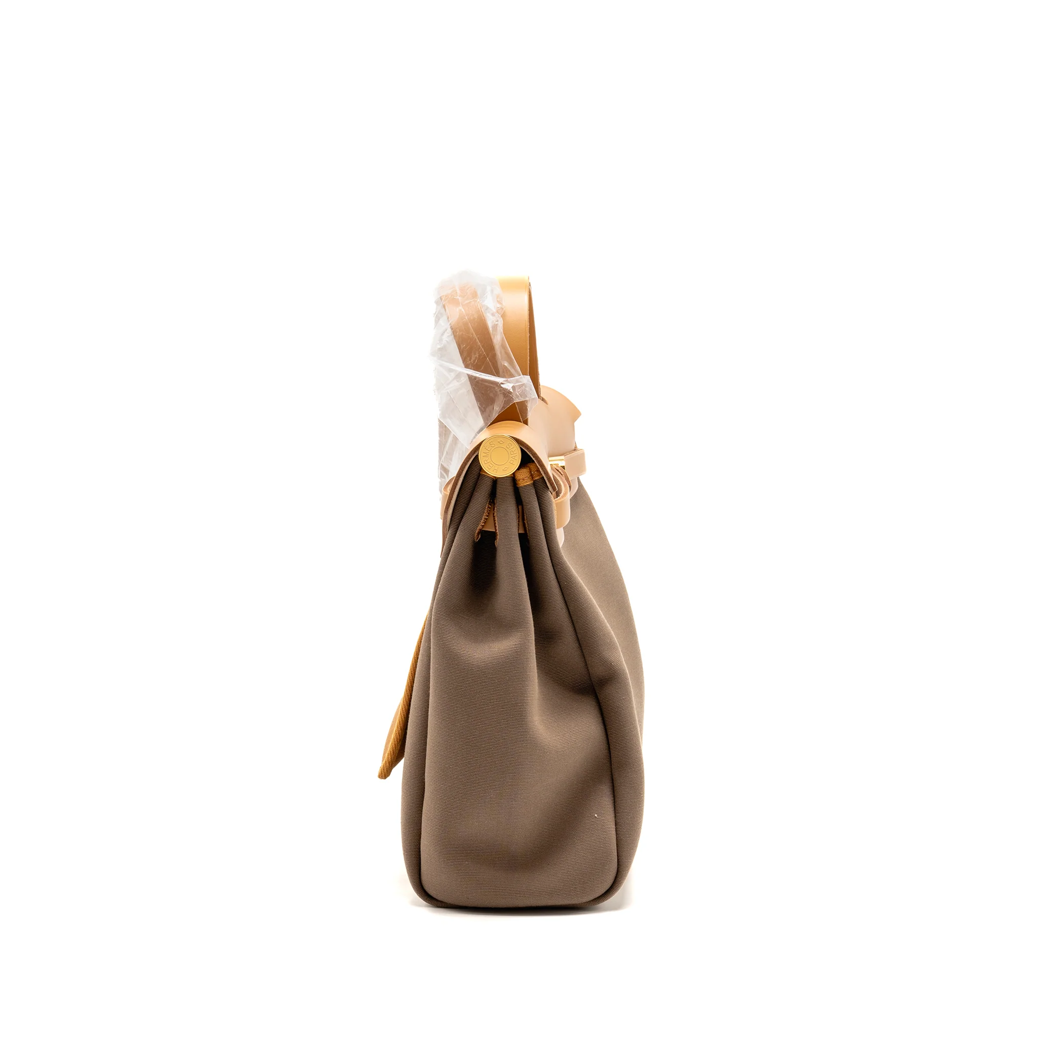 Hermes Herbag 31 Zip Bag Canvas/Hunter Leather Etoupe / Natural Sable GHW Stamp U - Image 3