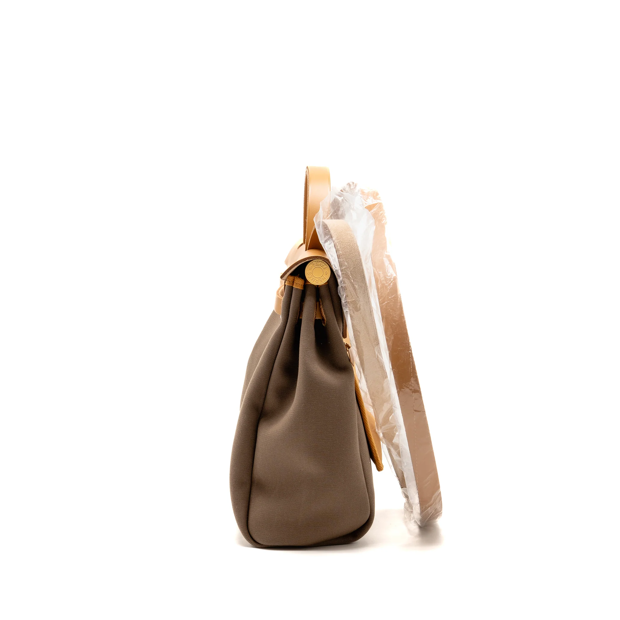 Hermes Herbag 31 Zip Bag Canvas/Hunter Leather Etoupe / Natural Sable GHW Stamp U - Image 4