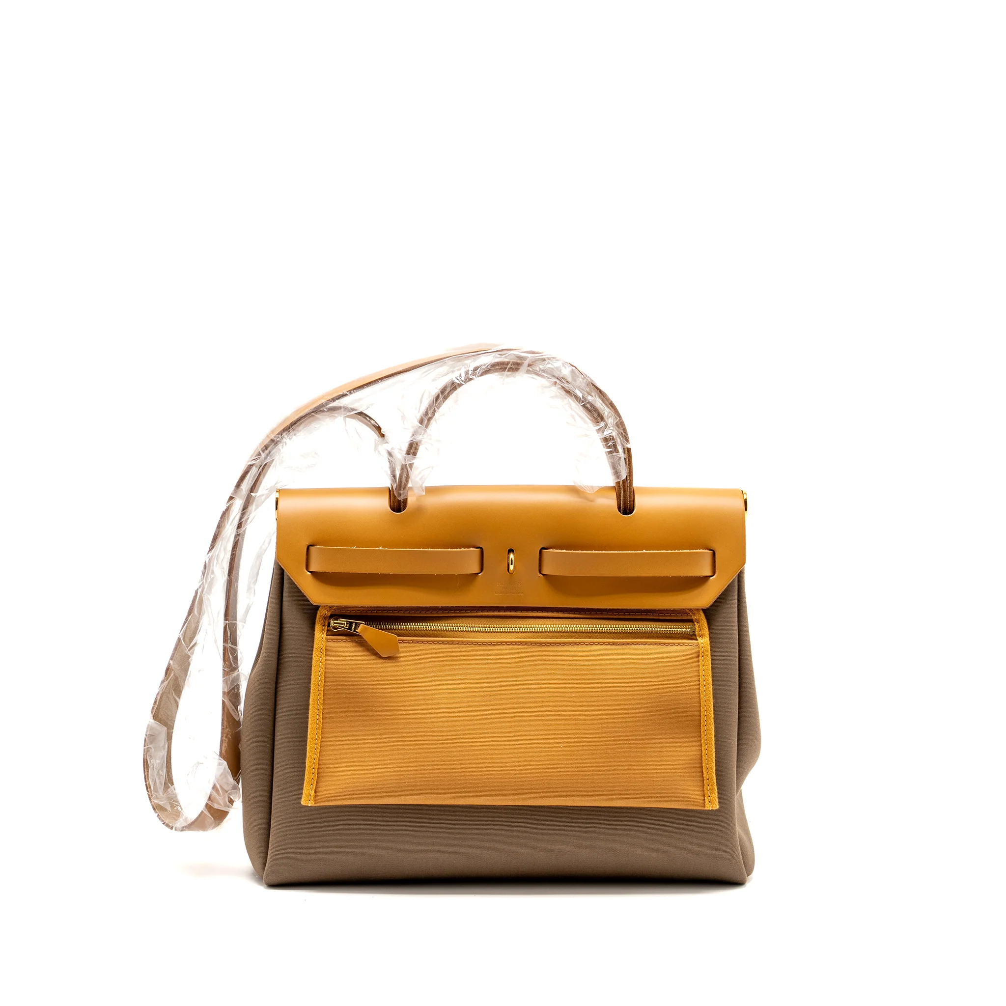 Hermes Herbag31 zip bag canvas / hunter etoupe / natural sable GHW stamp U - Image 2