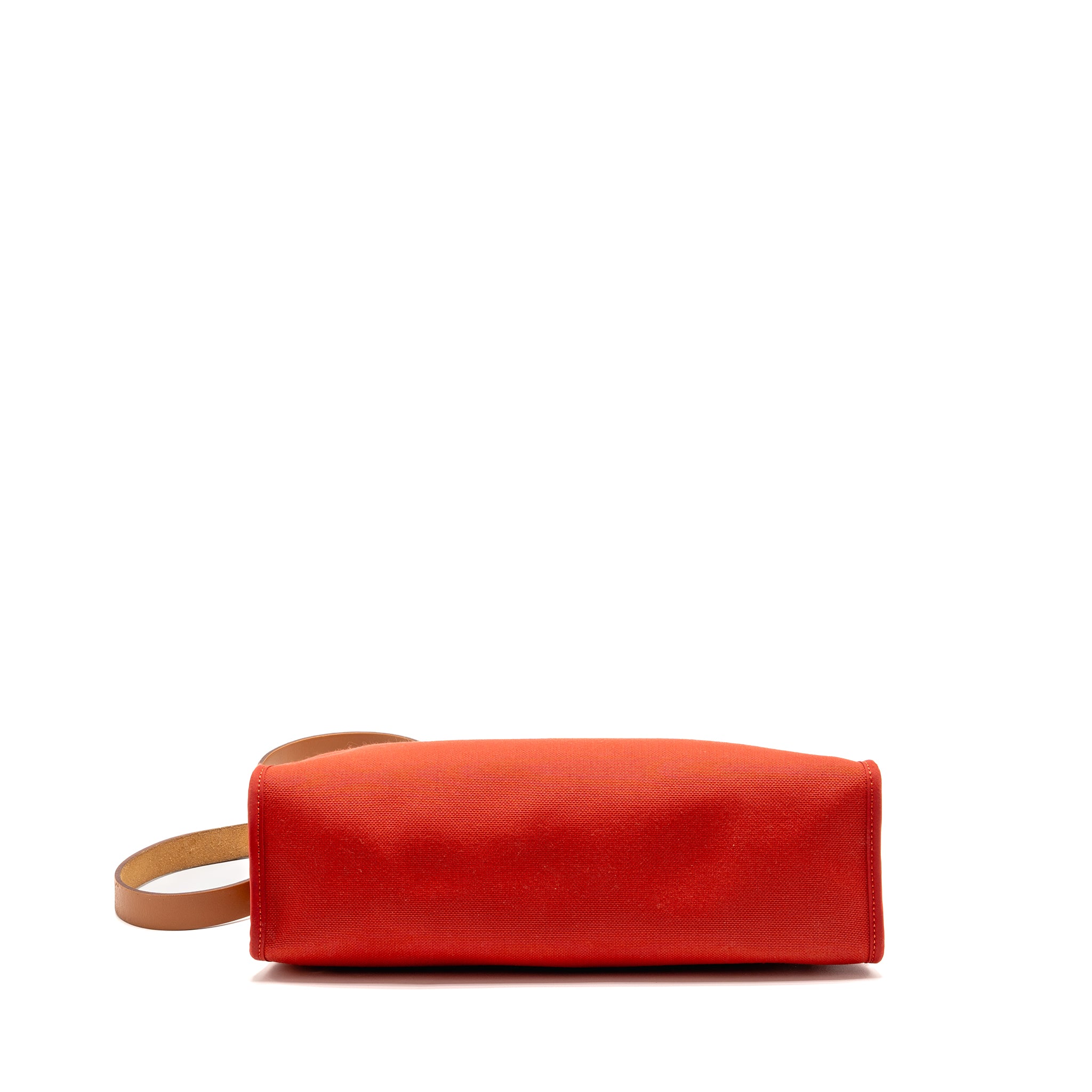 Hermes Herbag 31 Zip Bag Canvas/ Hunter Leather Rough Tomate SHW Stamp A - Image 5