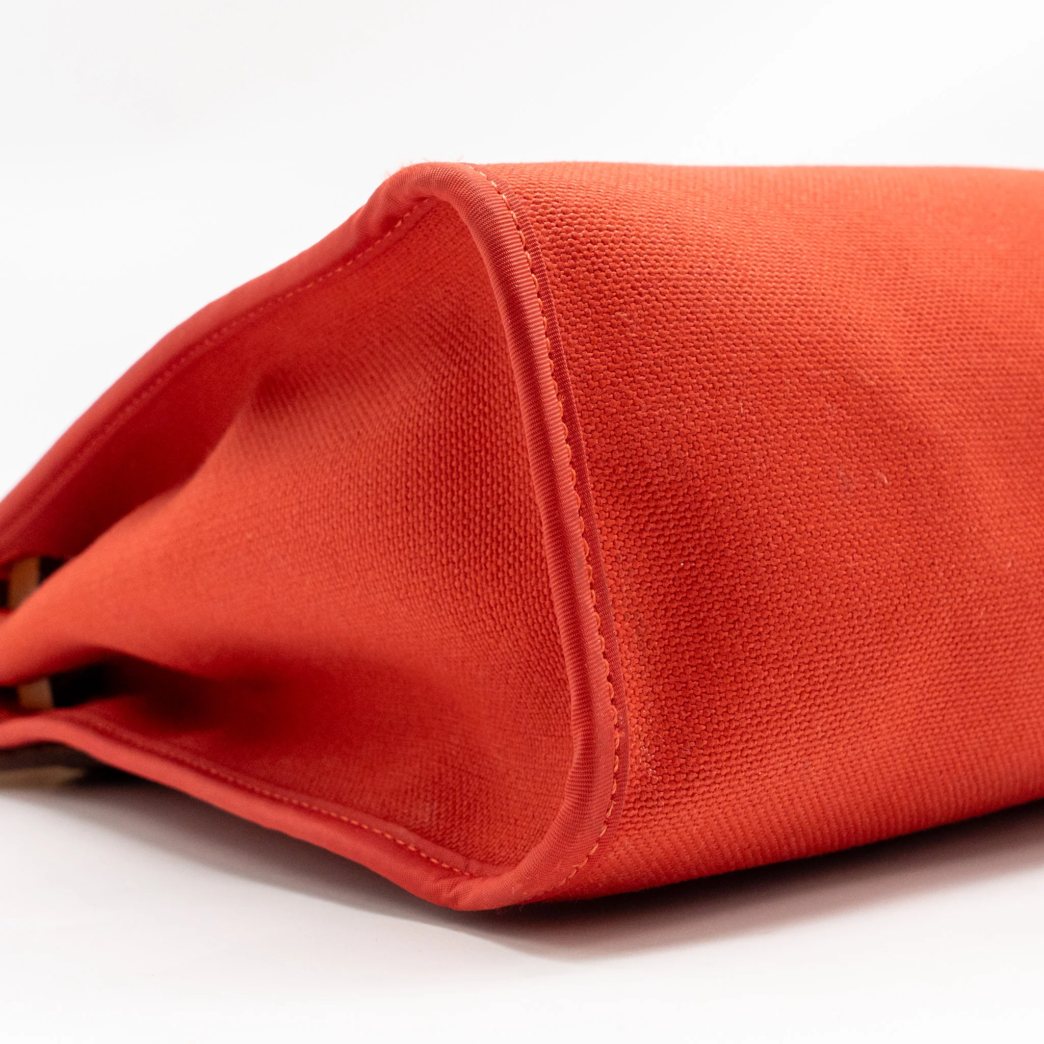 Hermes Herbag 31 Zip Bag Canvas/ Hunter Leather Rough Tomate SHW Stamp A - Image 6