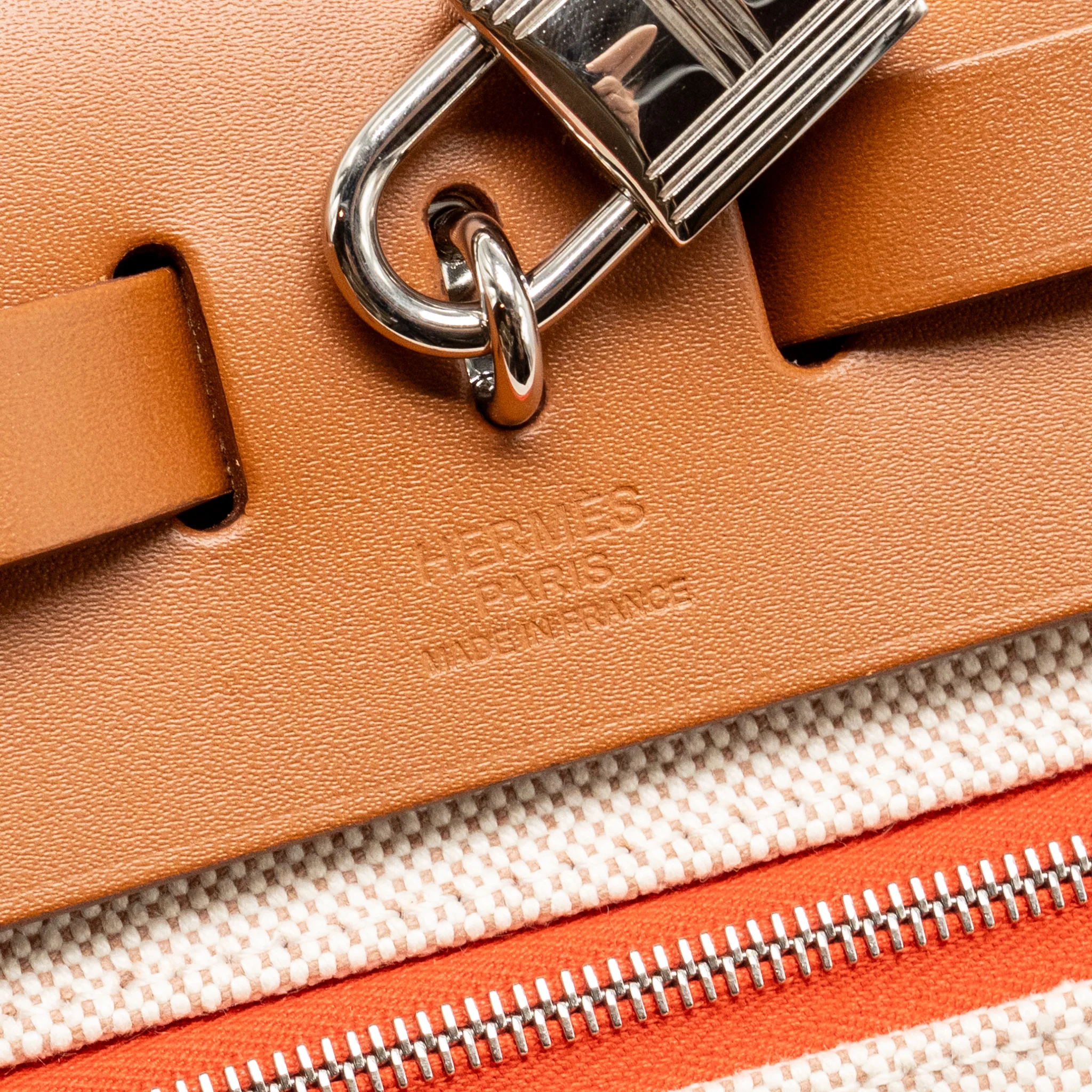Hermes Herbag31 Zip Bag Toile H Berline Canvas / Hunter Capucine-Ecru-Beige / Fauve SHW Stamp U - Image 13