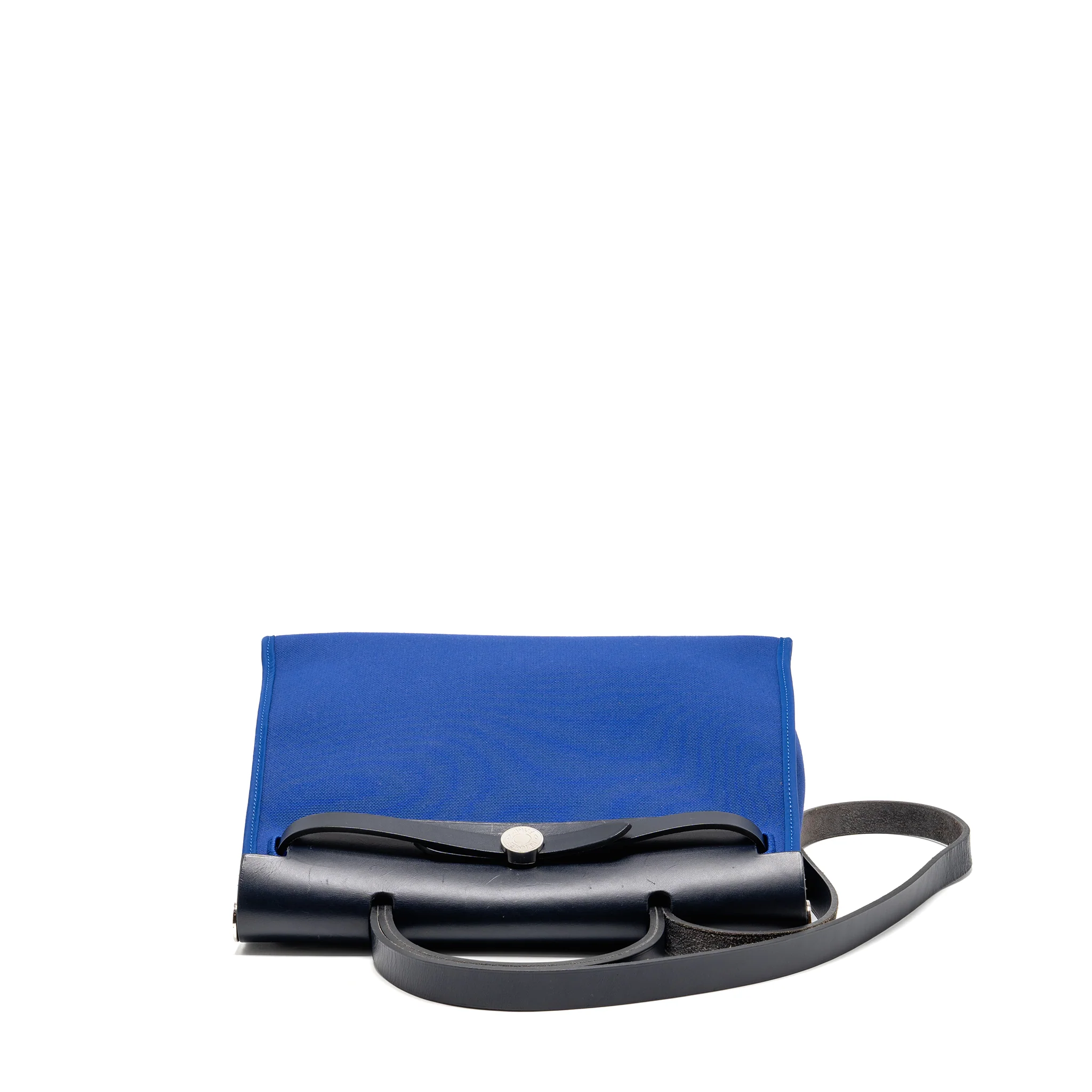 Hermes Herbag 31 Zip Bag Canvas/Hunter Leather Bleu Electrique/Bleu Indigo SHW Stamp A - Image 5