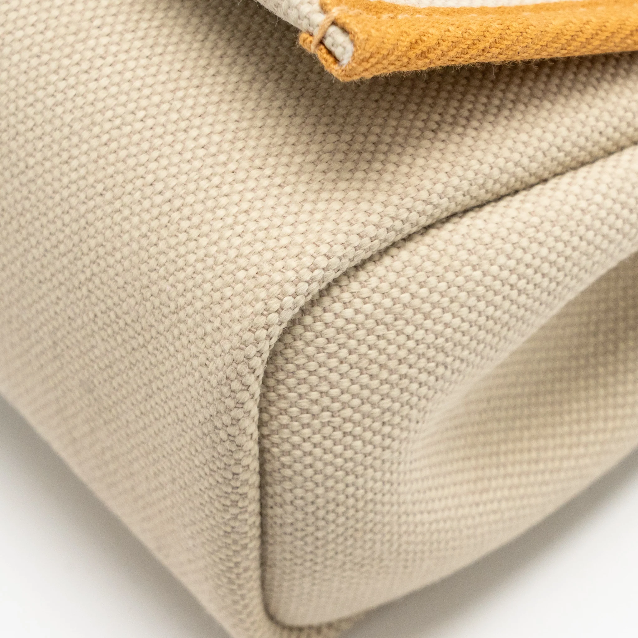Hermes Herbag Mini Canvas/Hunter Leather Beton / Natural Sable SHW Stamp K - Image 12