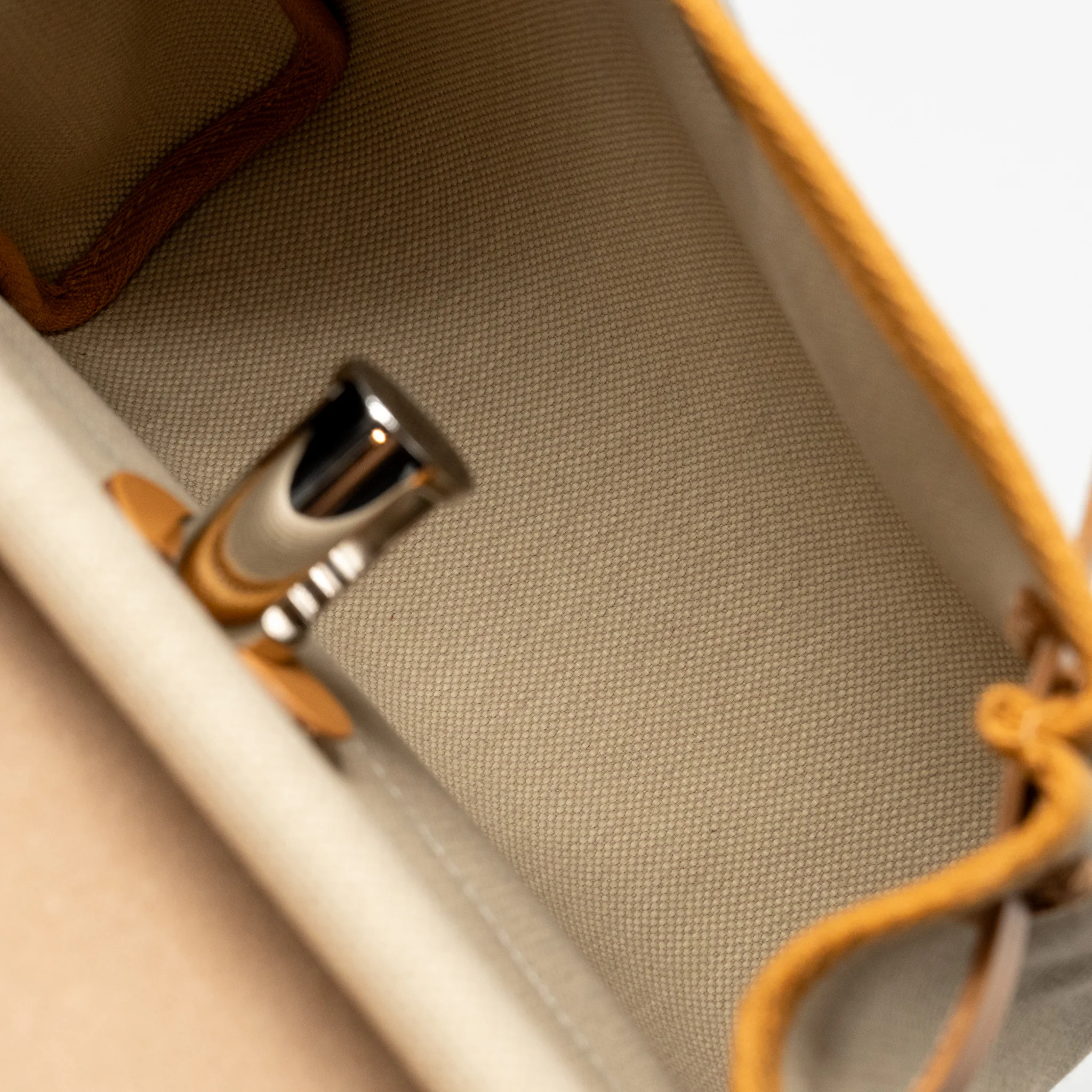 Hermes Herbag Mini Canvas/Hunter Leather Beton / Natural Sable SHW Stamp K - Image 15
