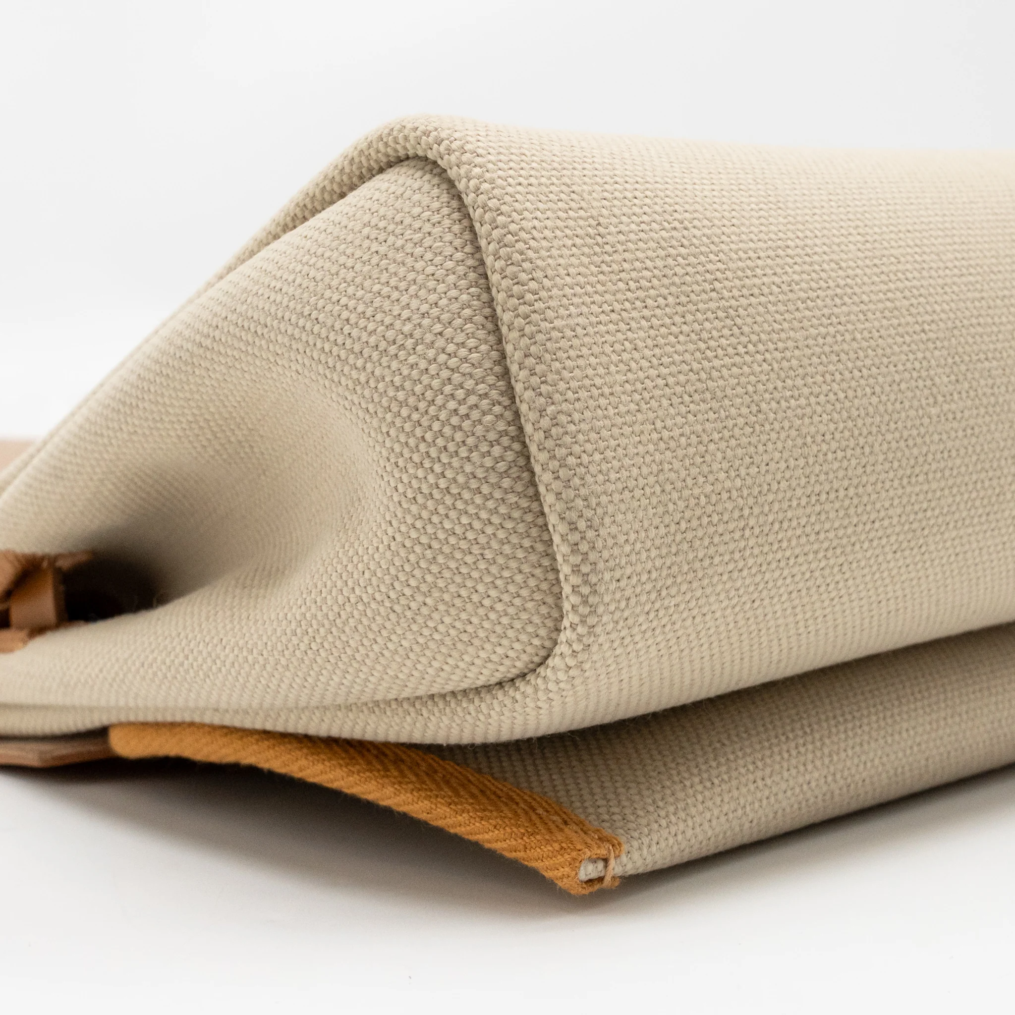 Hermes Herbag Mini Canvas/Hunter Leather Beton / Natural Sable SHW Stamp K - Image 7