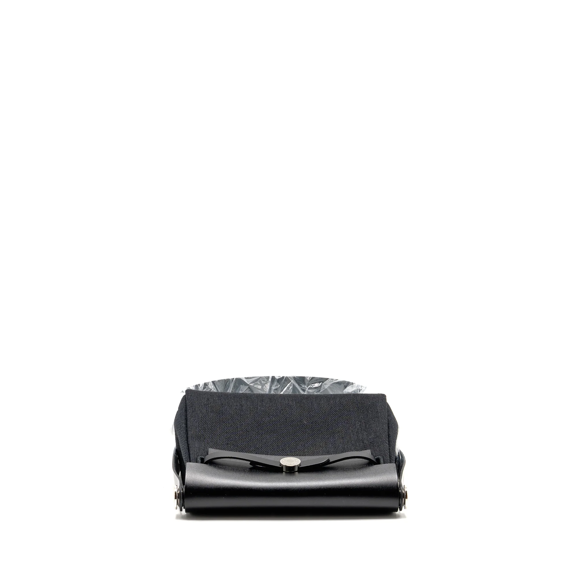 Hermes Herbag Mini Canvas/Hunter Leather Black SHW Stamp W - Image 5
