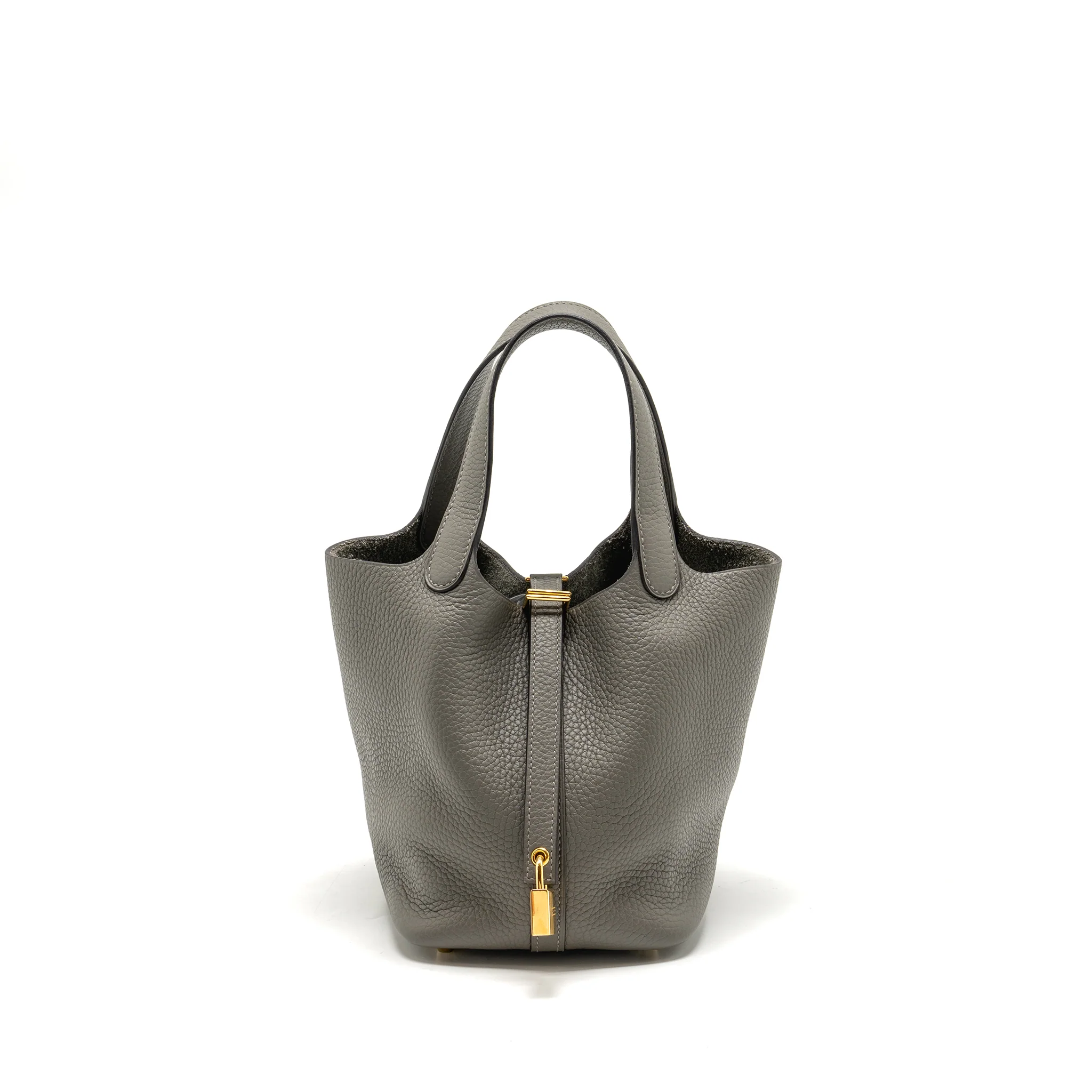 Hermes picotin 18 lock bag clemence Gris meyer GHW stamp U