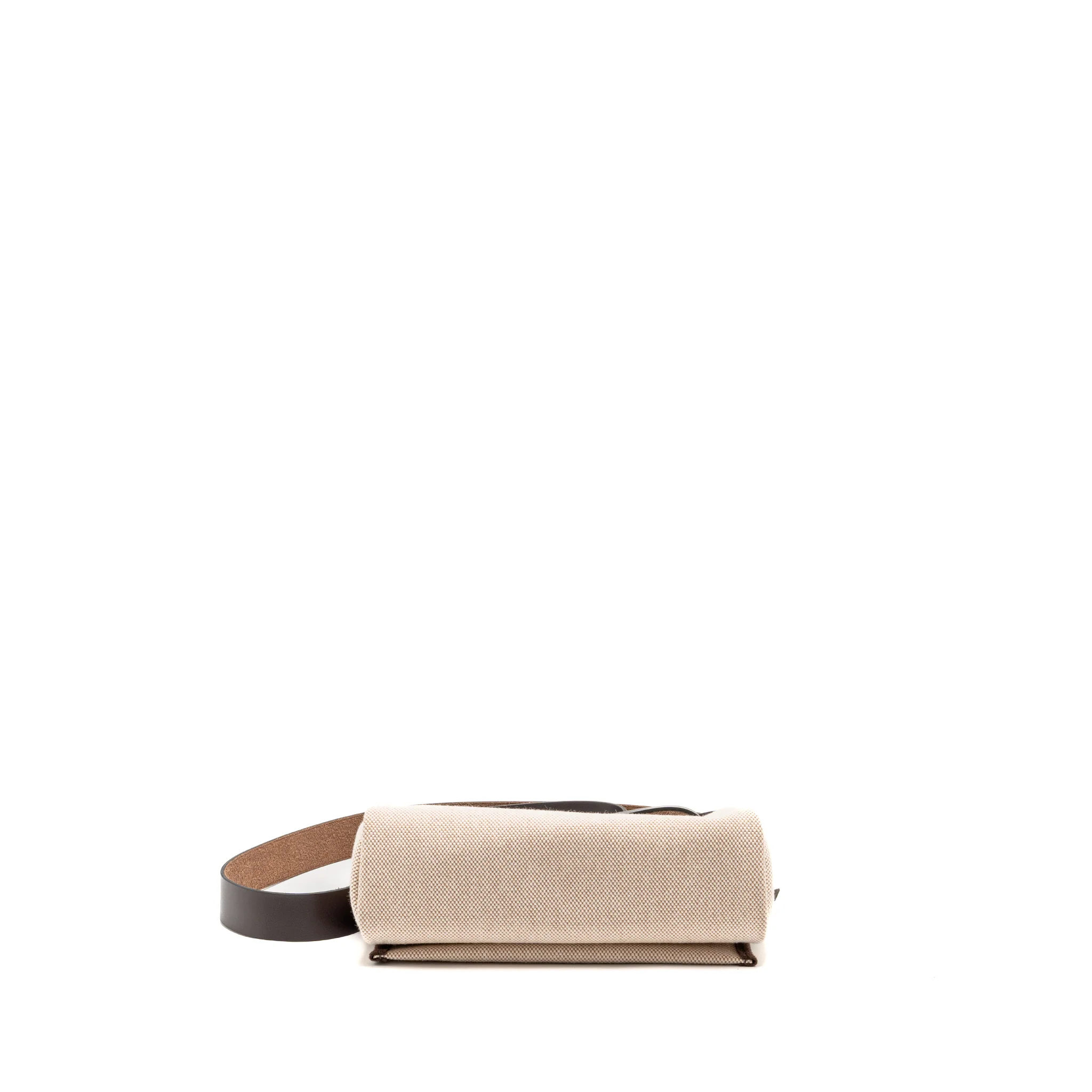 Hermes HerbagMini Canvas/Hunter Leather Ecru-Beige/Ebene GHW Stamp W - Image 5