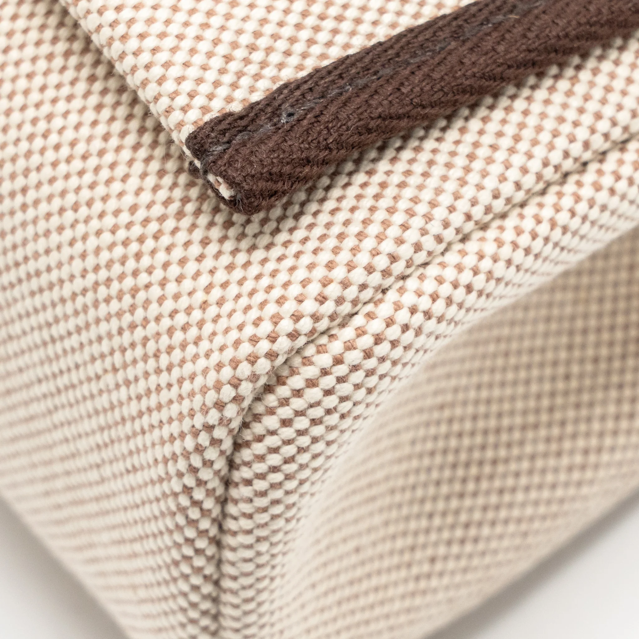 Hermes Herbag Mini Canvas/Hunter Leather Ecru-Beige/Ebene SHW Stamp K - Image 11