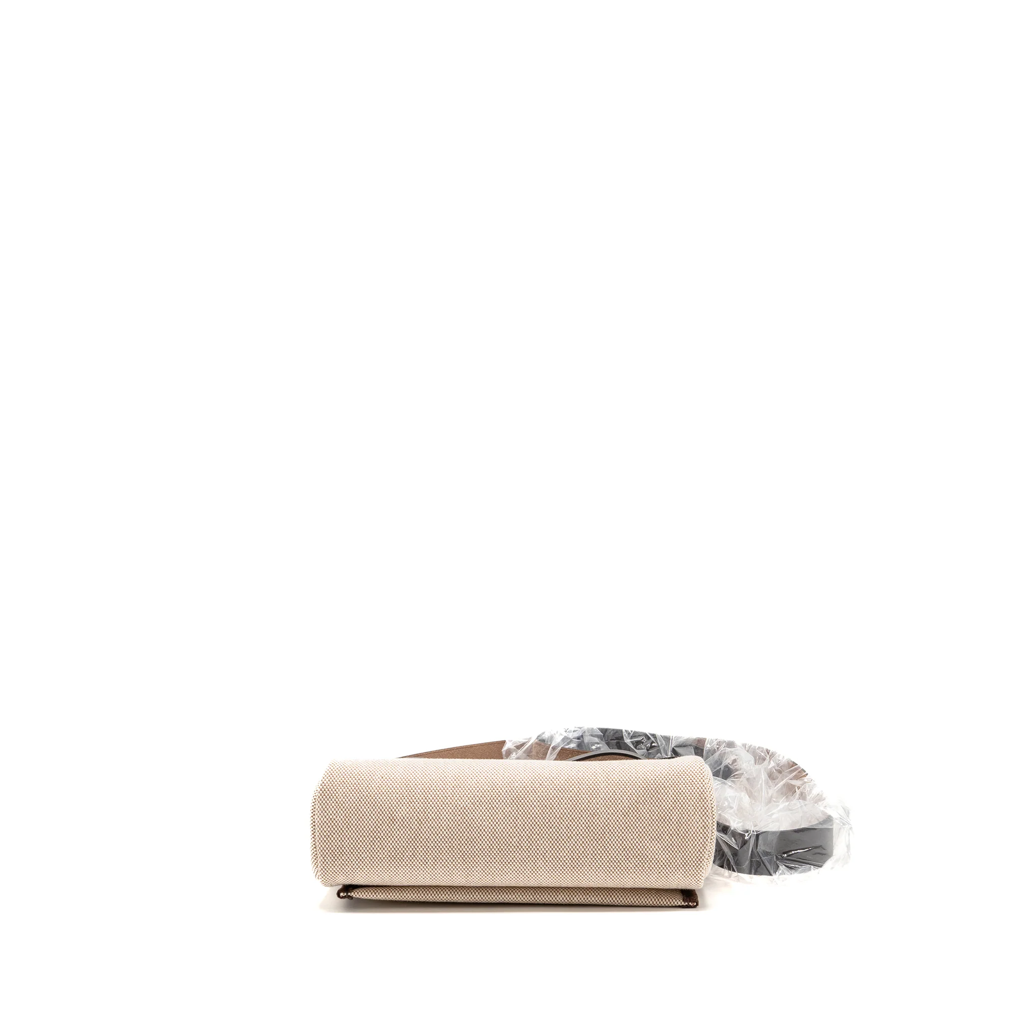 Hermes Herbag Mini Canvas/Hunter Leather Ecru-Beige/Ebene SHW Stamp K - Image 5
