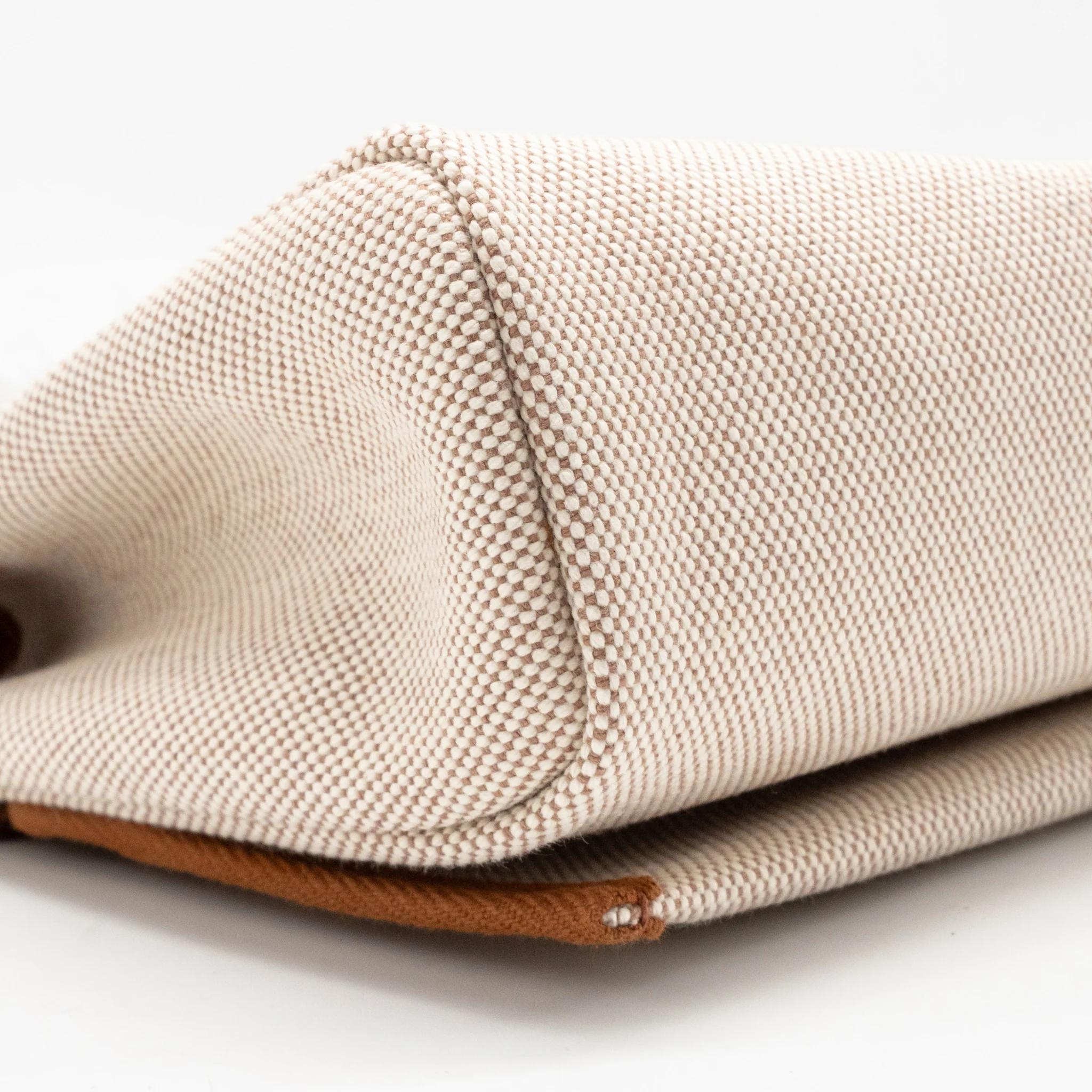 Hermes herbag mini canvas/Hunter leather ecru-beige/fauve SHW stamp K - Image 7
