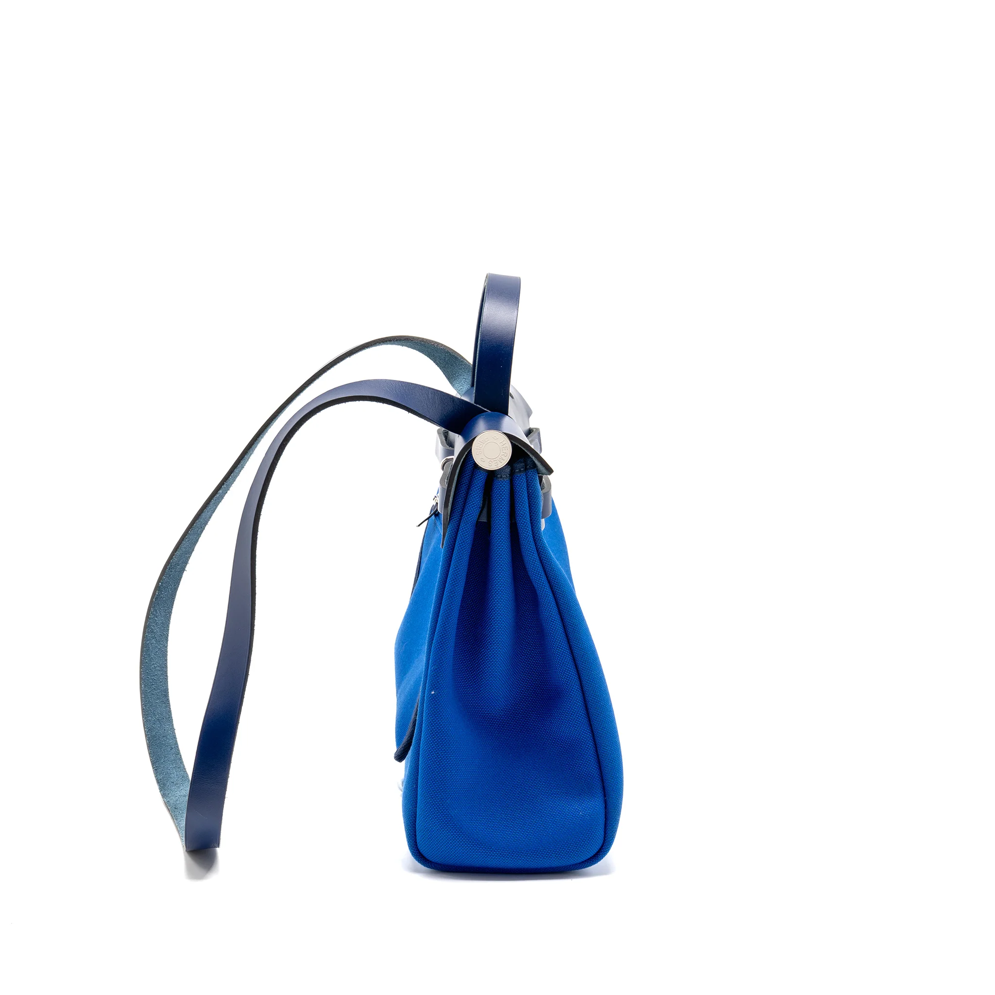 Hermes Herbag 31 Zip Bag Canvas/Hunter Leather Bleu Billard/Bleu Saphir SHW Stamp Z - Image 3